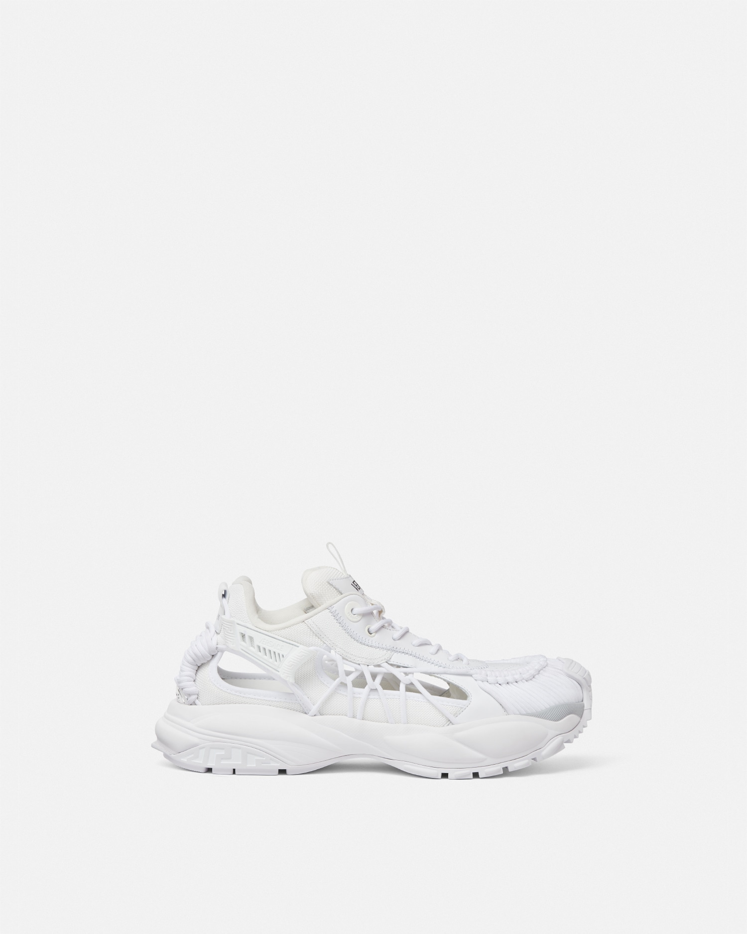 Versace Panelled White Sneakers With Cut-out Detailing