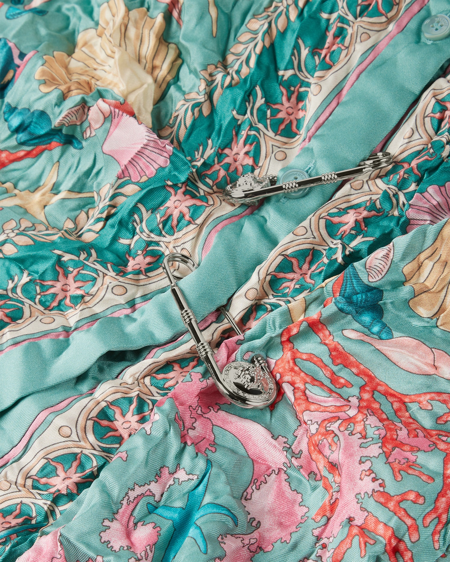 Safety Pin Underwater Barocco Draped Shirt