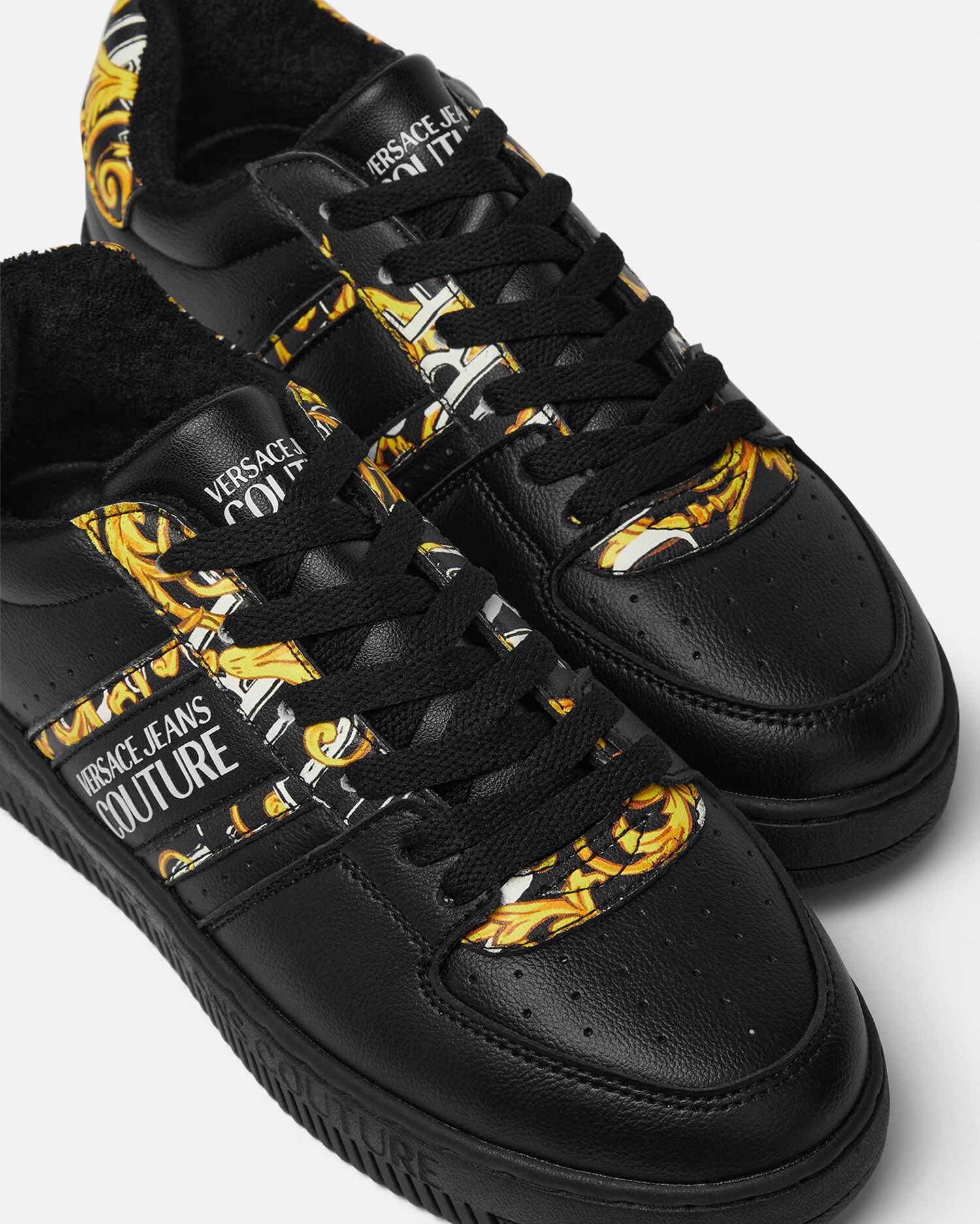 Logo Brush Couture Meyssa Sneakers White,Print | VERSACE US