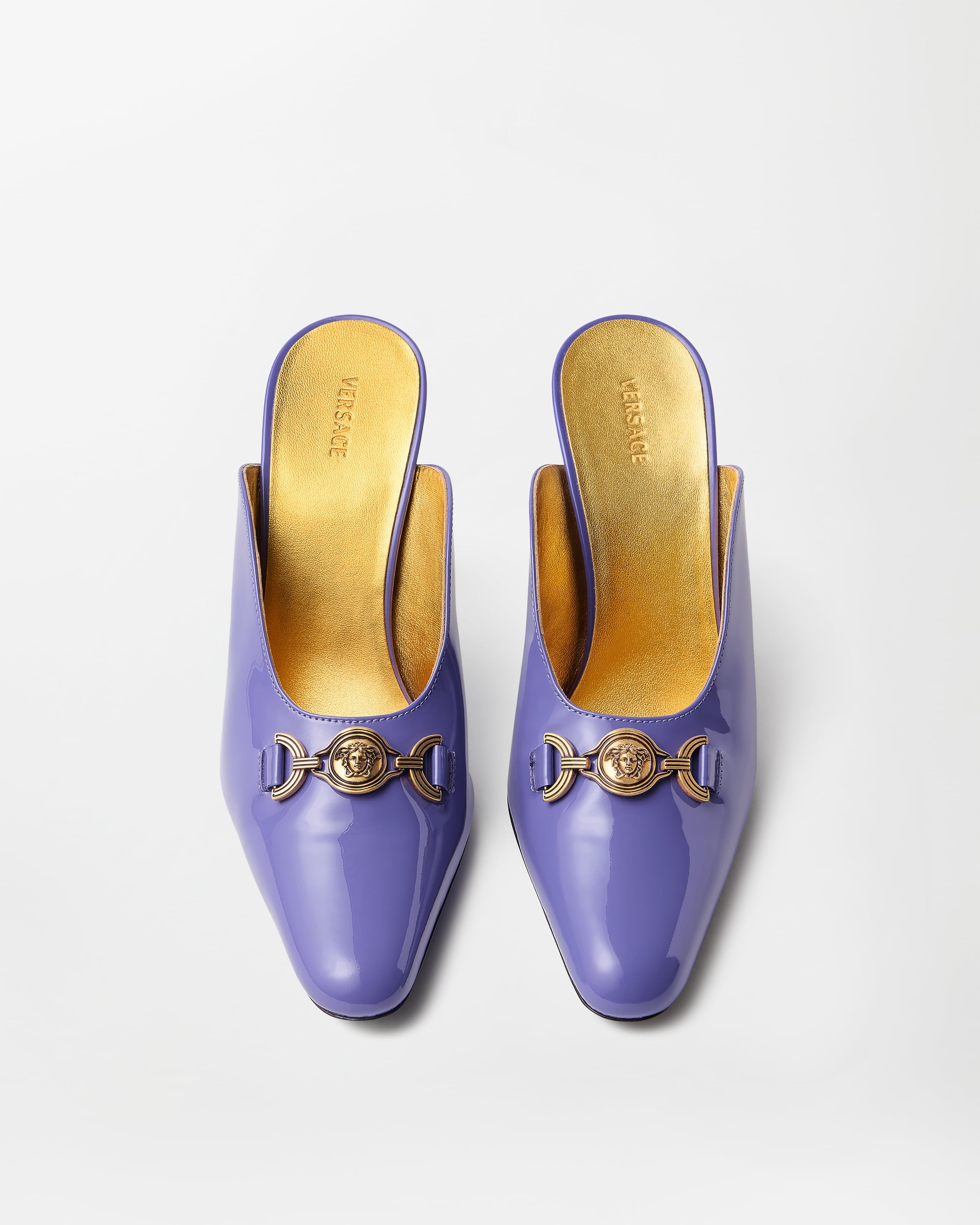 Marisa Patent Mules 90 mm Purple | VERSACE US