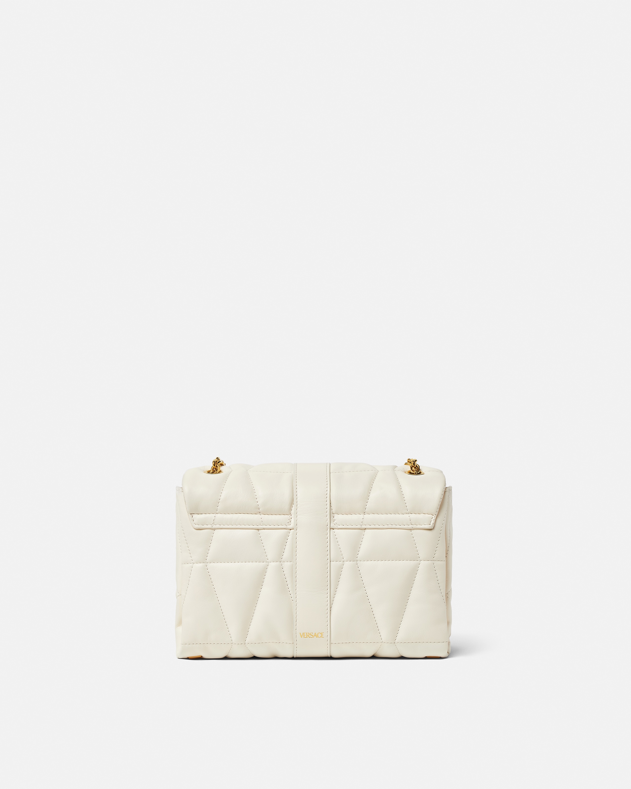 Kleio Quilted Nappa Shoulder Bag White | VERSACE US