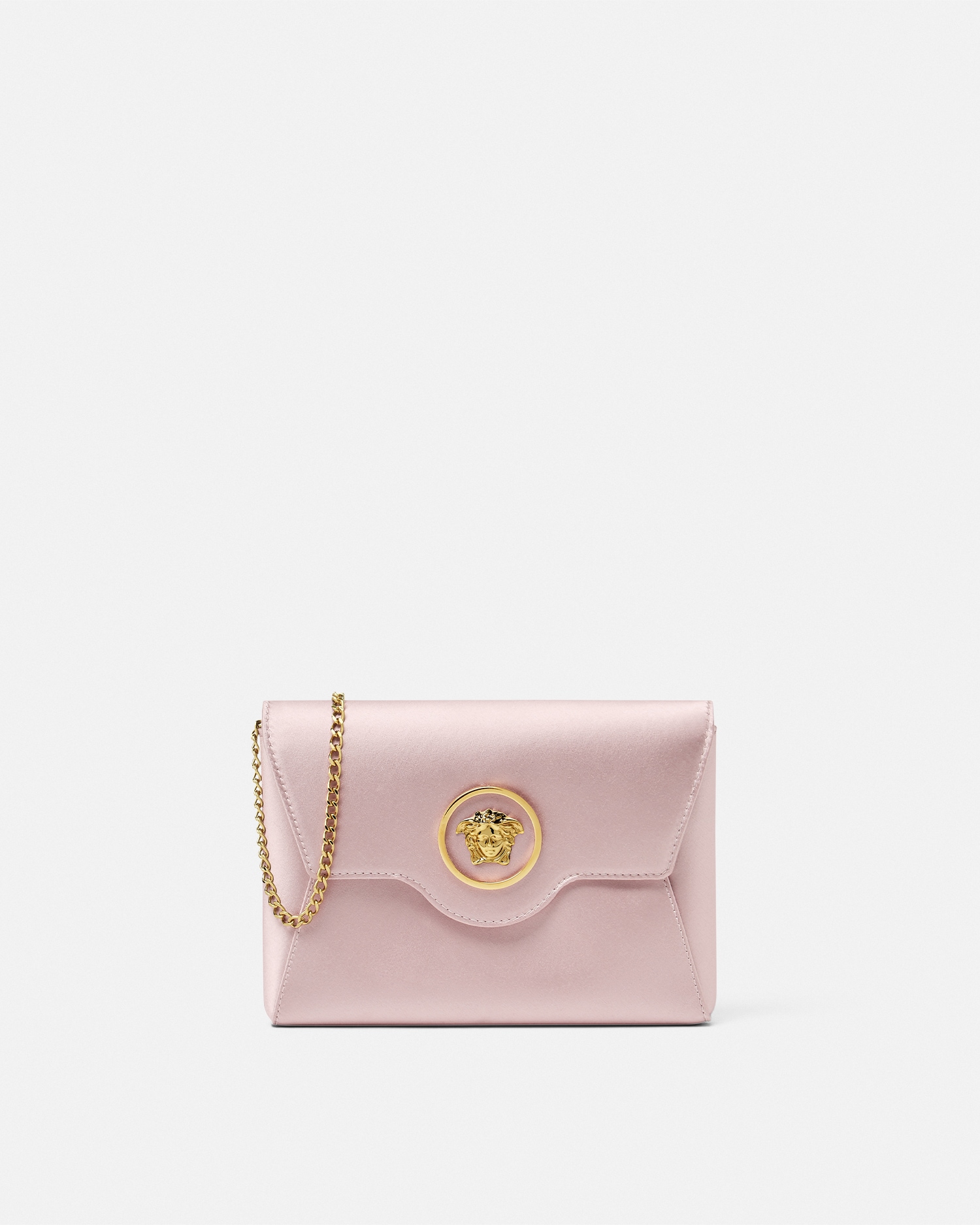 Versace La Medusa Envelope Clutch In Light Pink