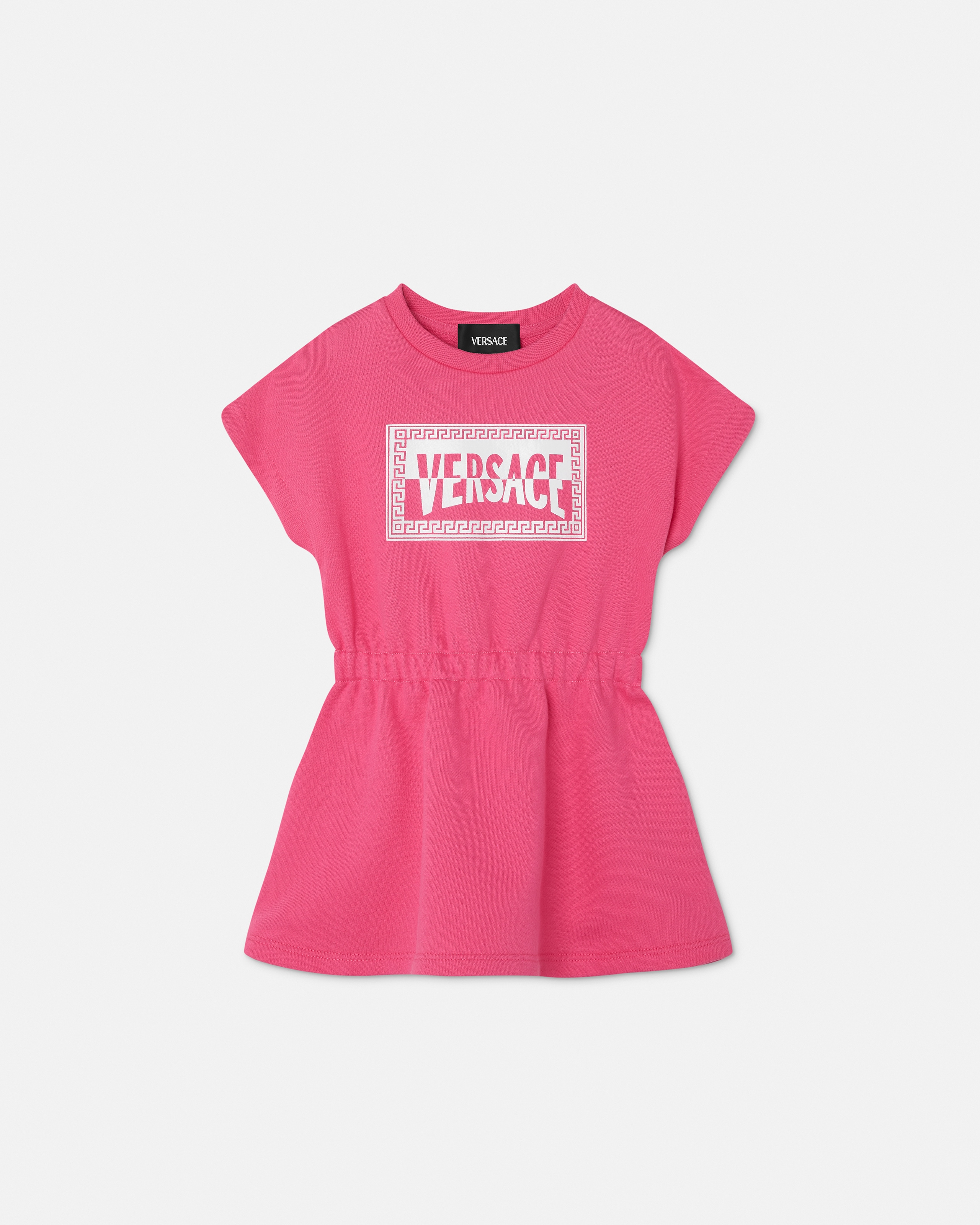 Versace Kids Printed Cotton-jersey Sweatshirt Dress In Pink