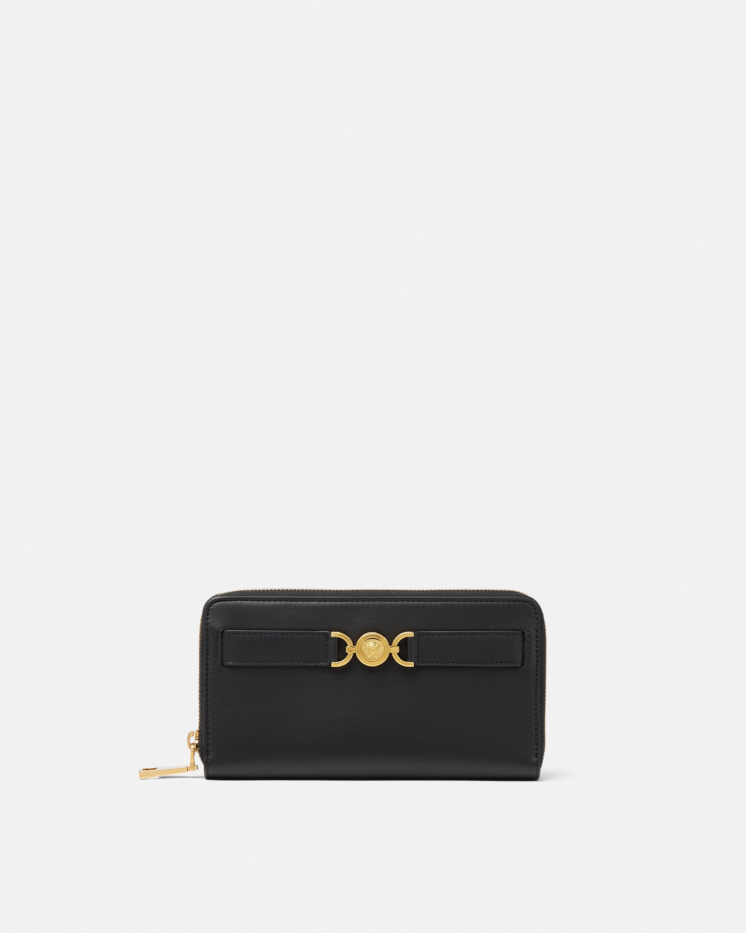 Versace Portefeuille Long Medusa '95 In Black+gold