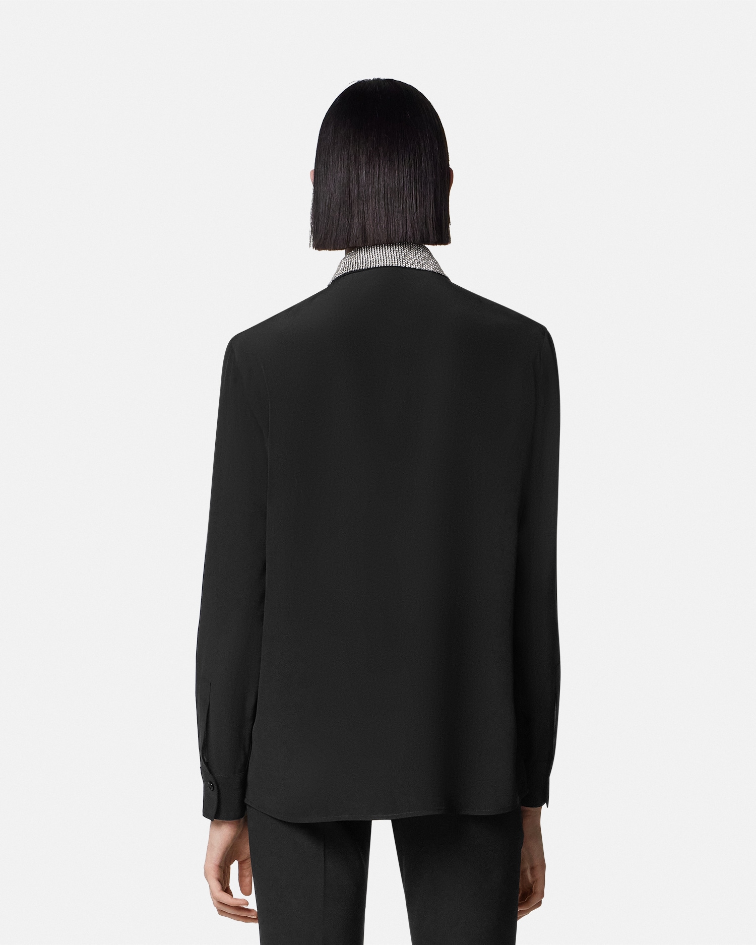 Crystal Silk Crêpe Fitted Shirt