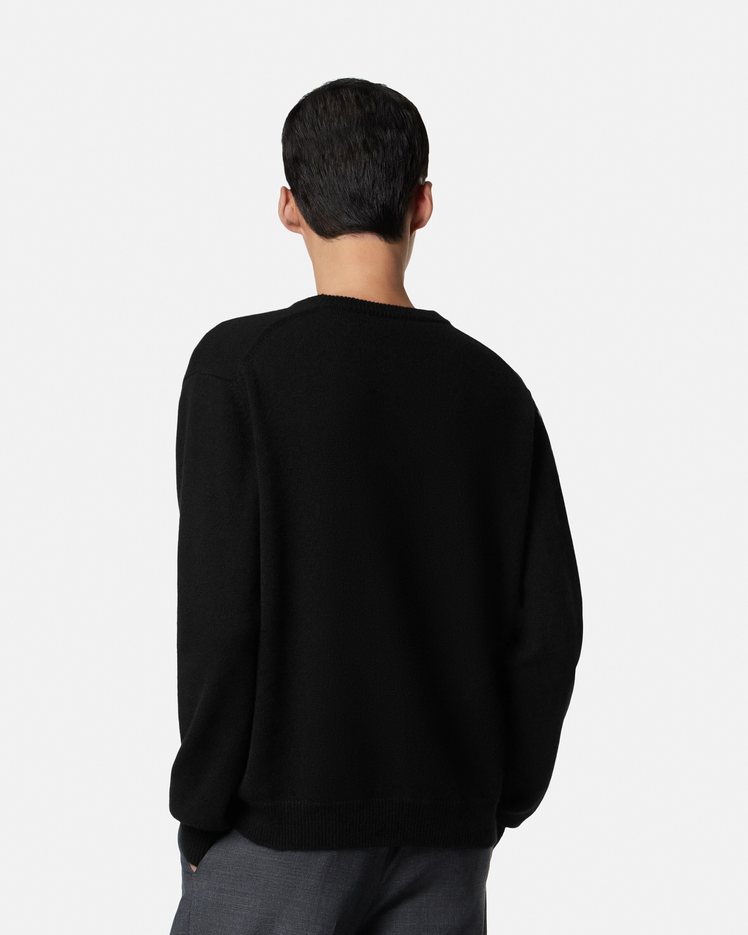 Intarsia Cashmere Knit Sweater