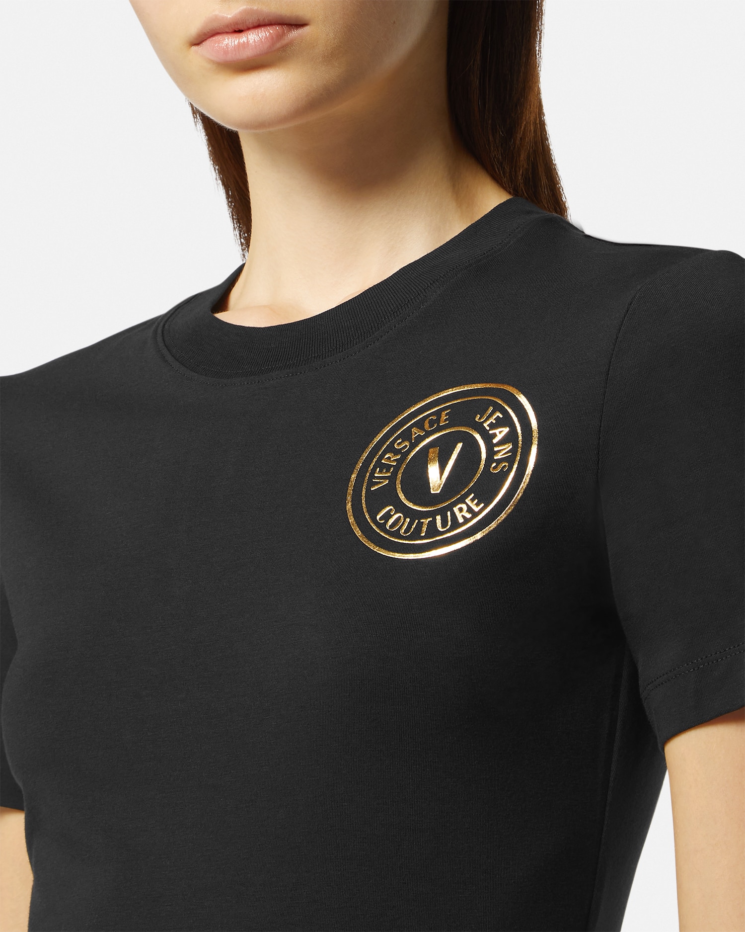 V-Emblem Logo T-Shirt Dress | VERSACE US V-Emblem Logo T-Shirt Dress | VERSACE US