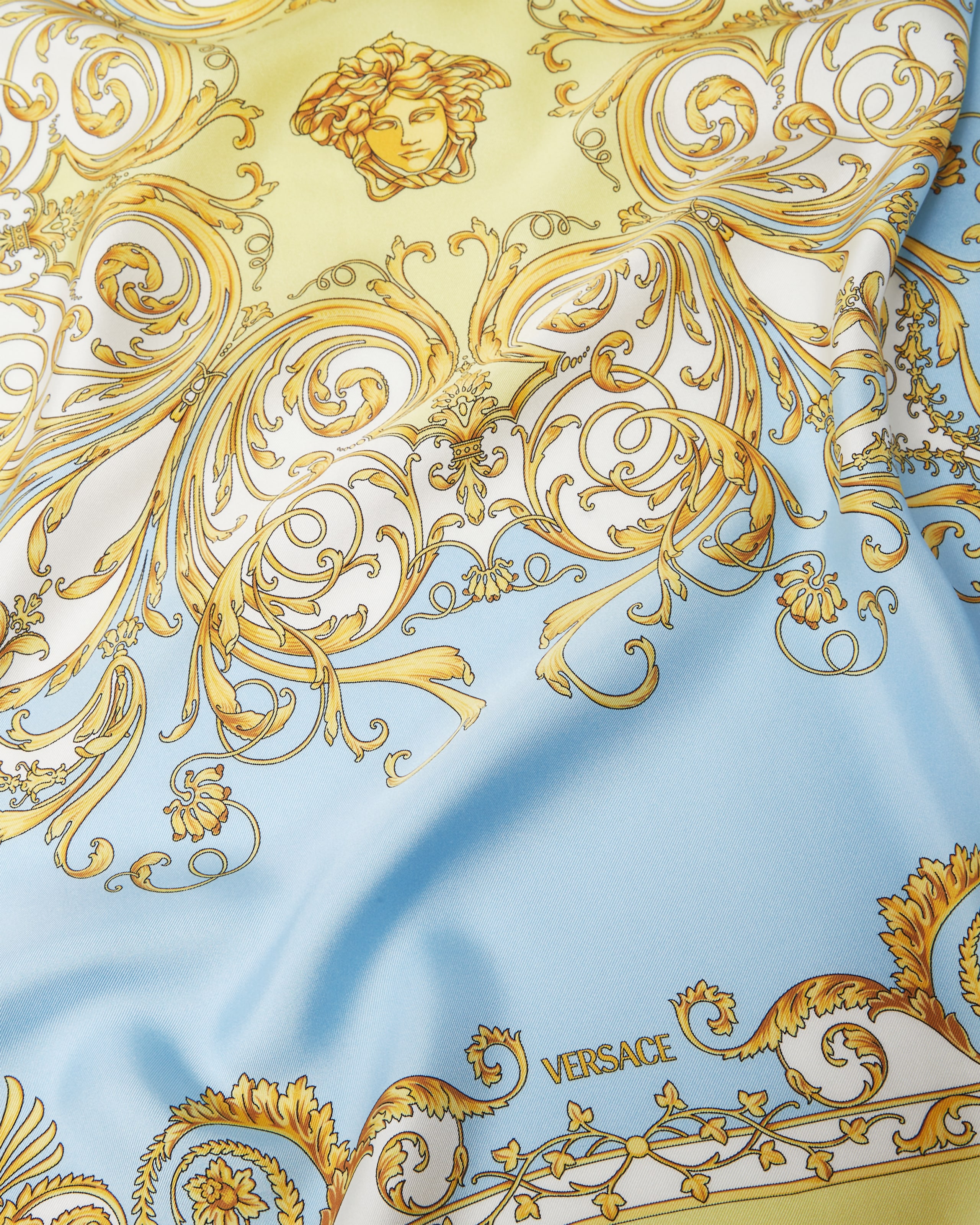 Printed Silk Twill Foulard 90 cm