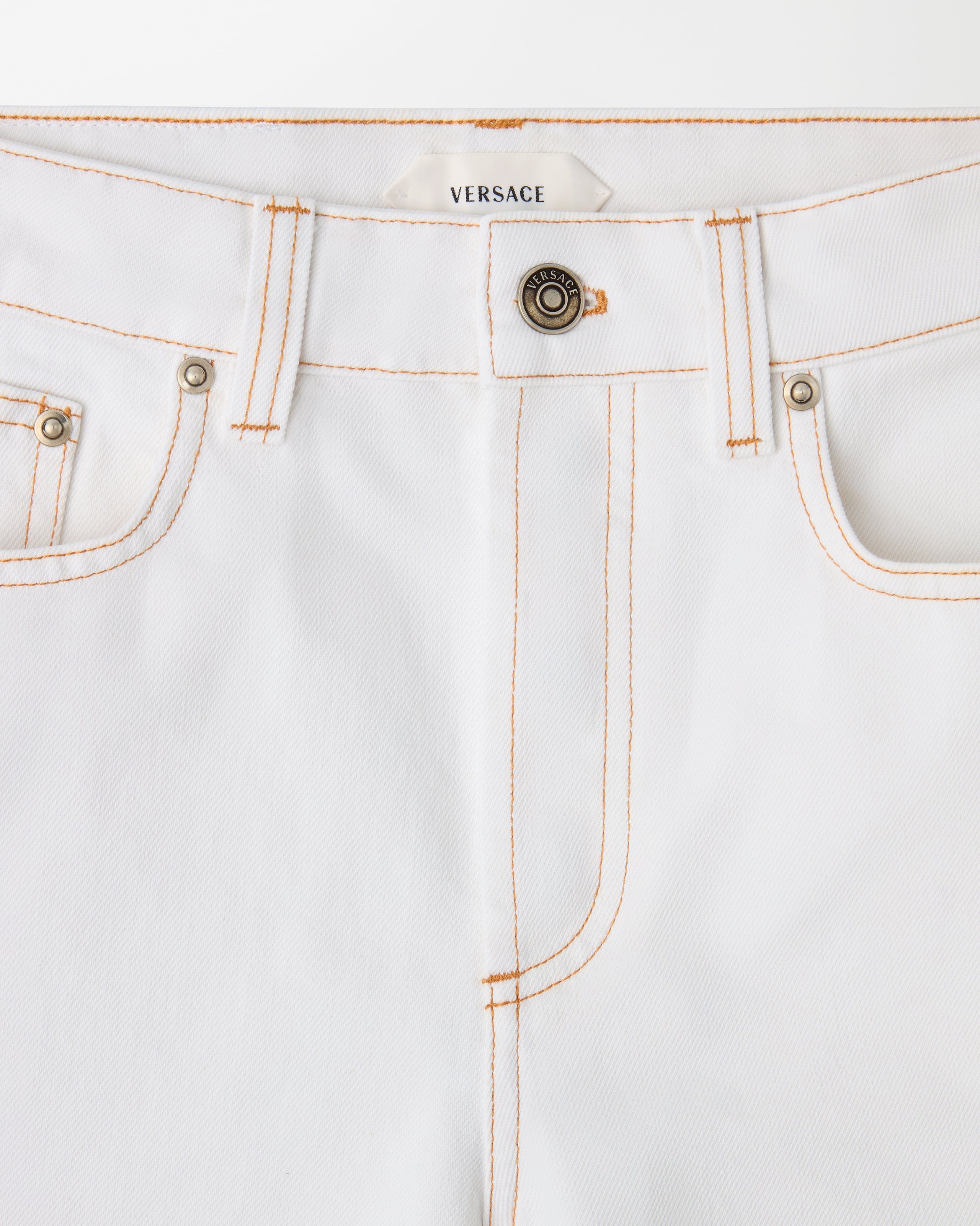 High-Waist Jeans White | VERSACE