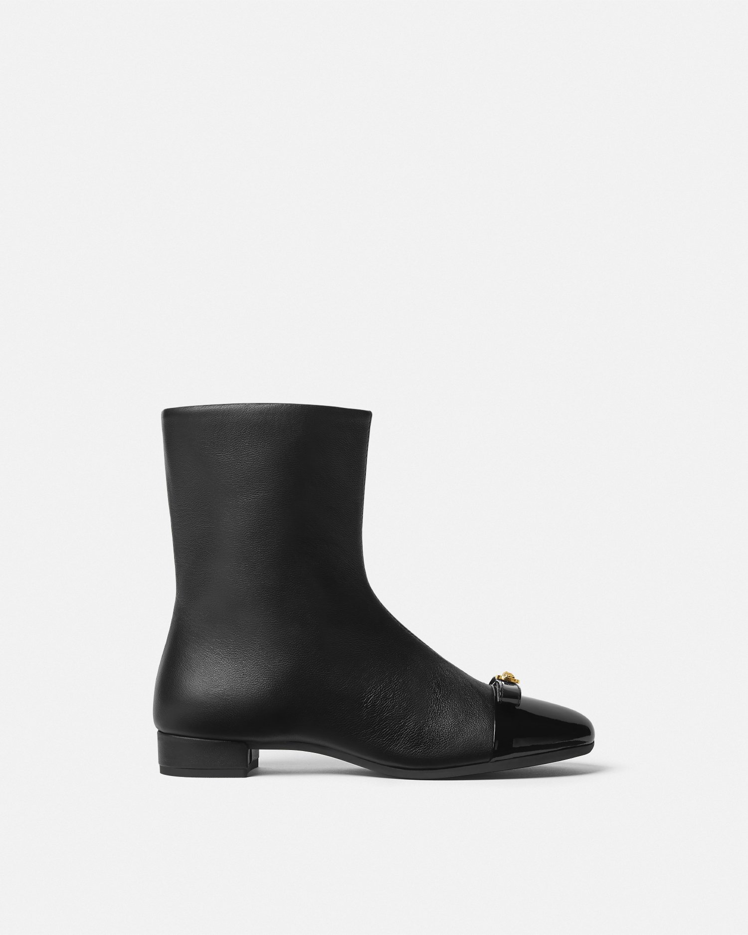 Versace Gianni Ribbon Kids Boots In Black+gold