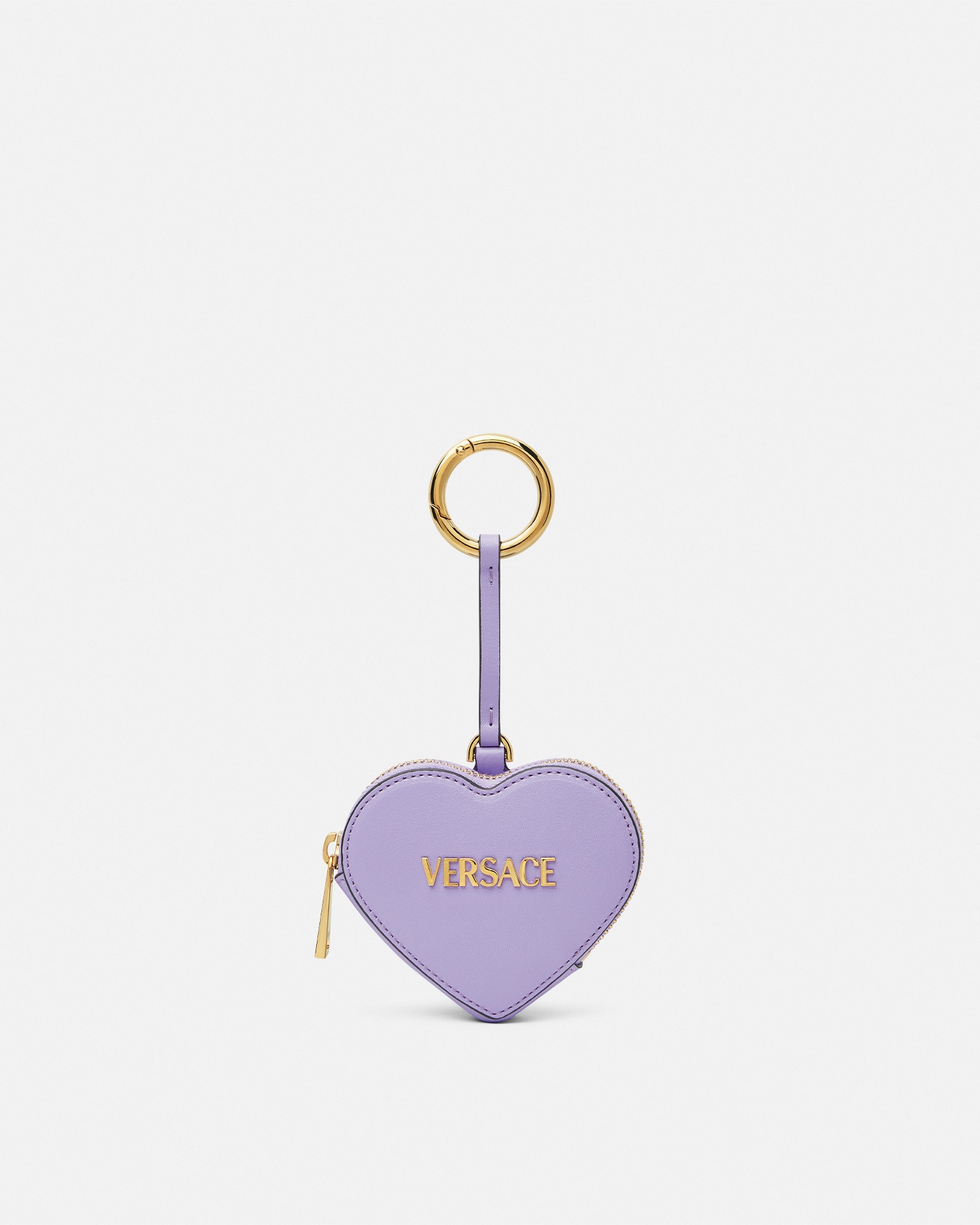 Versace Tag Coin Pouch In Lilas