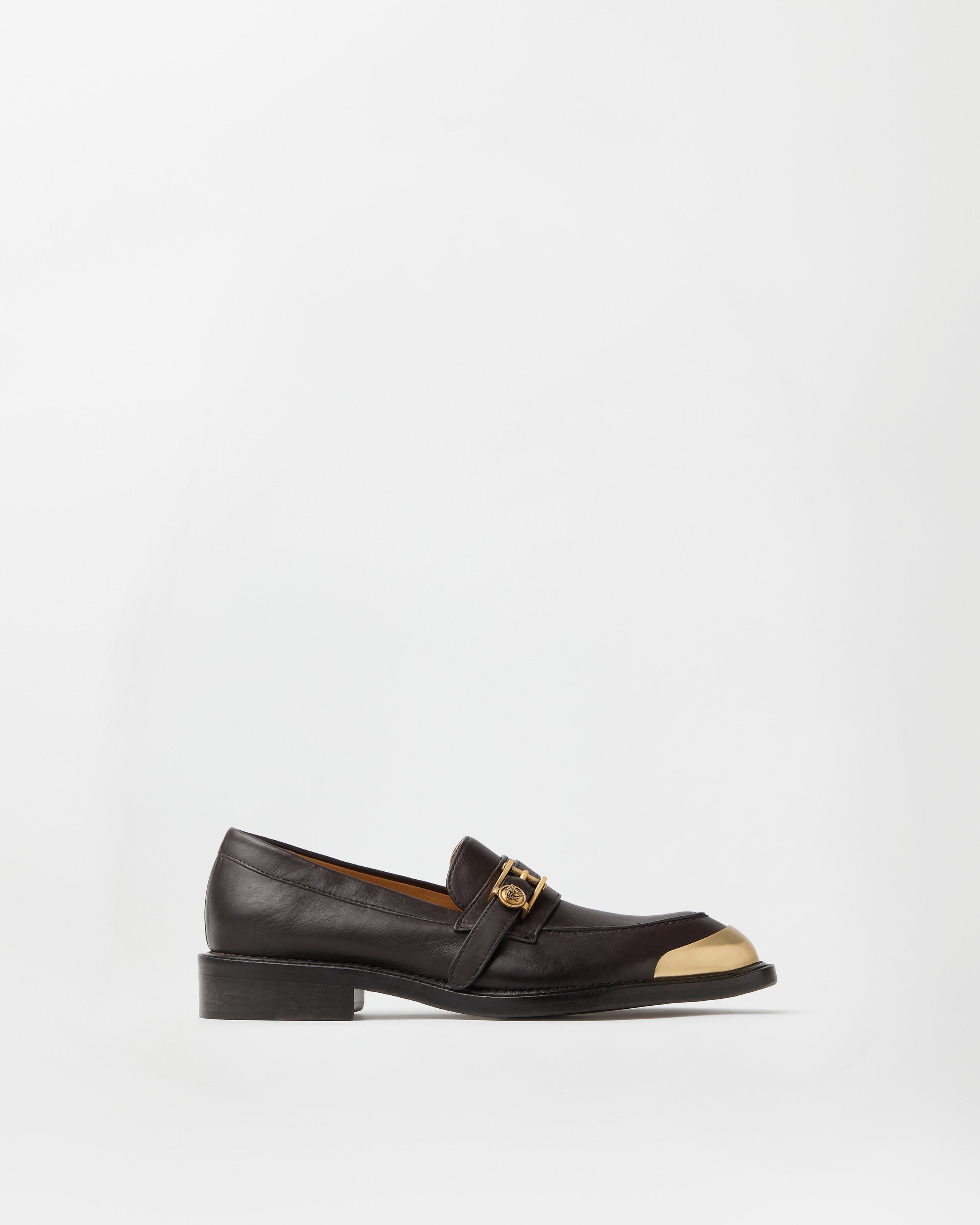 Versace Primo Leather Loafers In Multi