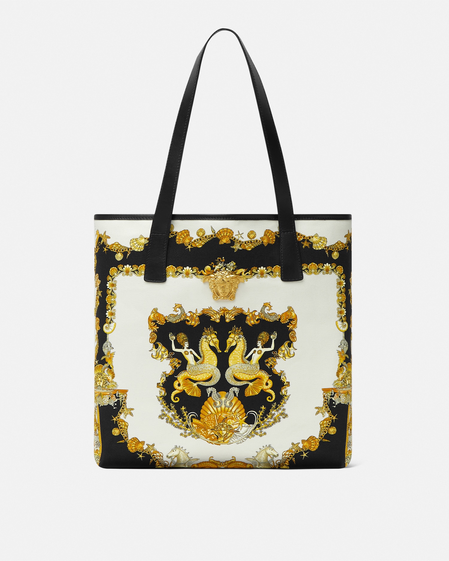 Versace Coral Theatre La Medusa Canvas Tote Bag