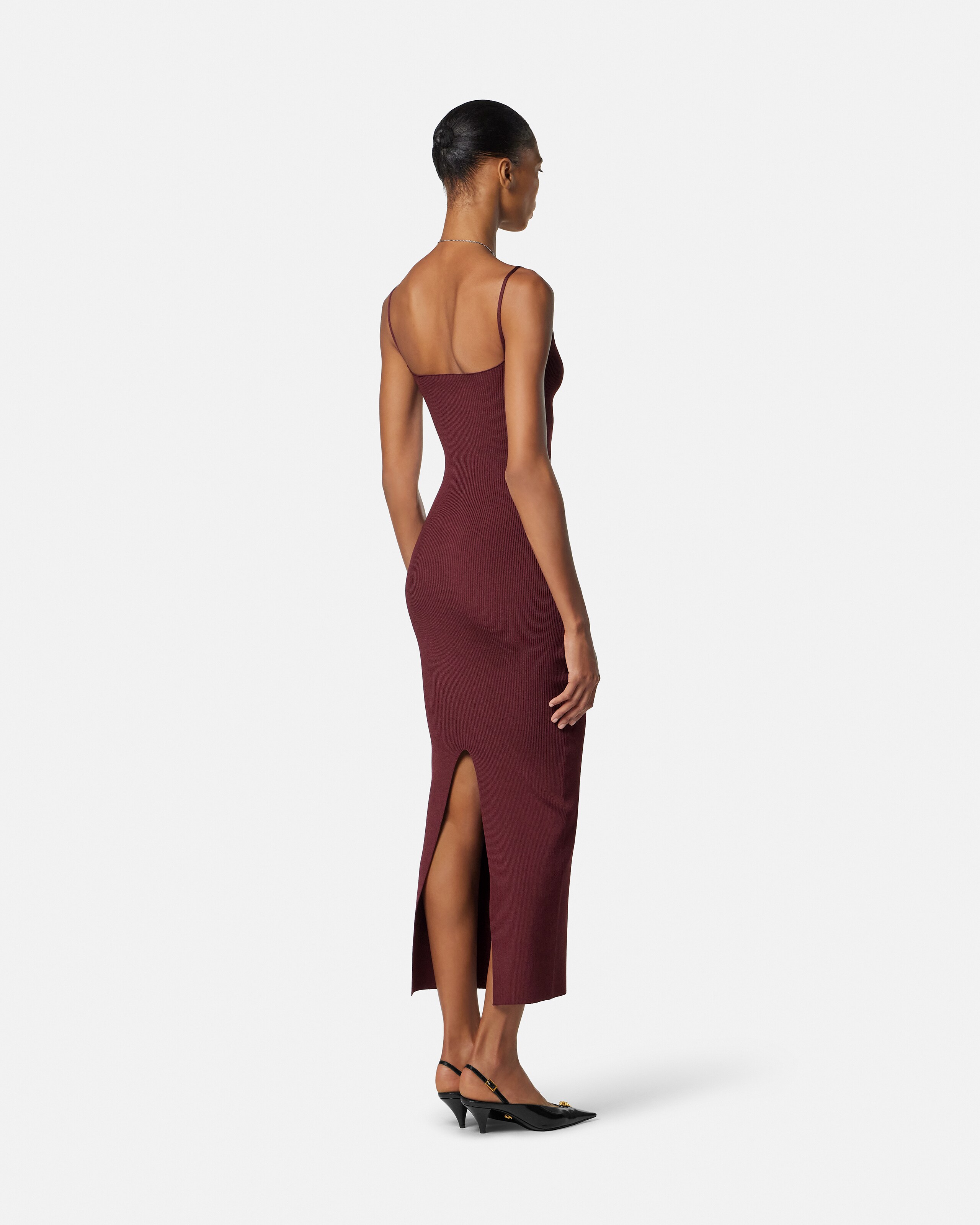 burgundy midi dress for women Self-Portrait - Burgundy Floral Lace Midi Dress