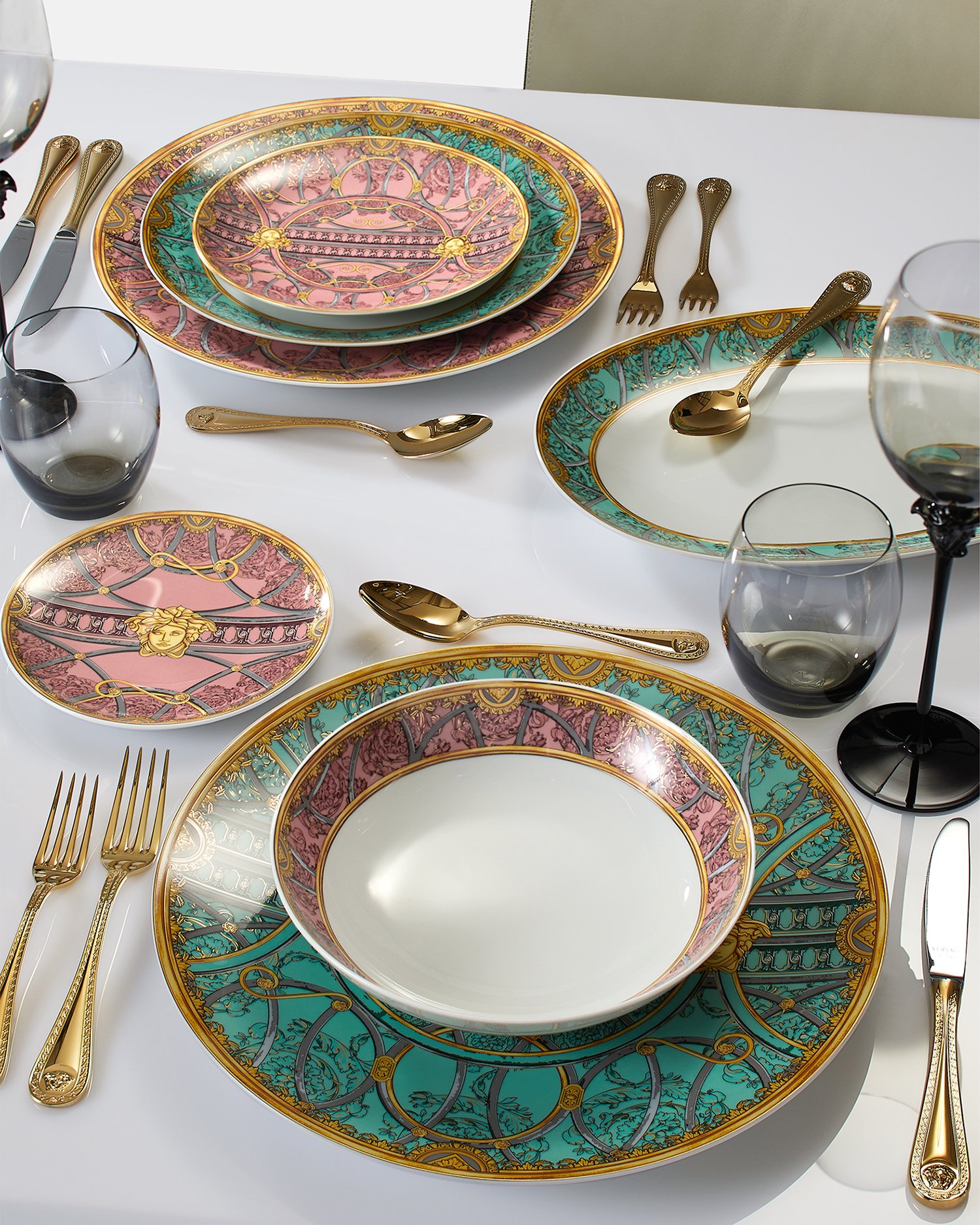 Versace Scala Del Palazzo Rosa Plate 21 Cm In Pink