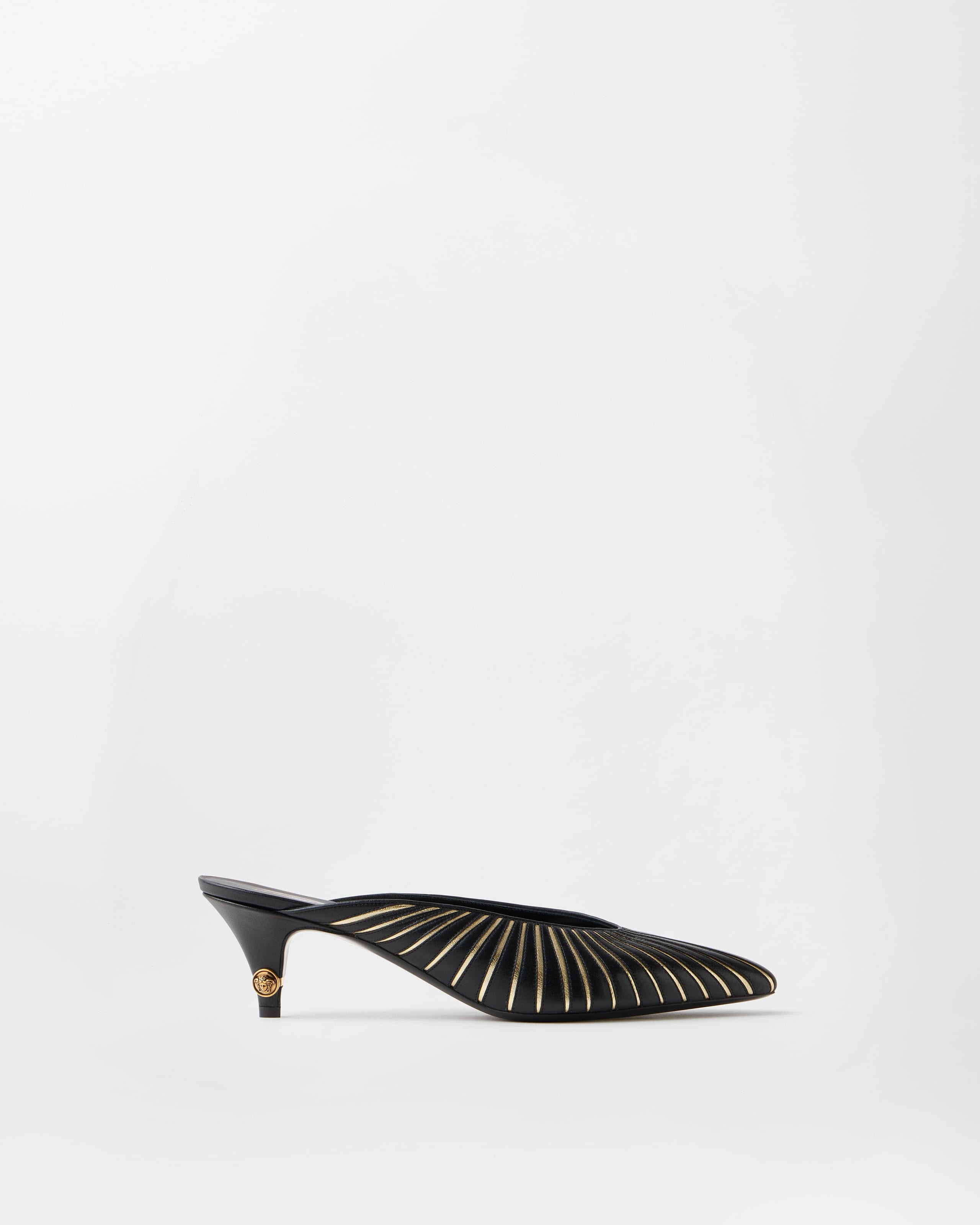 Versace Gianni Mules En Nappa 55 Mm In Black