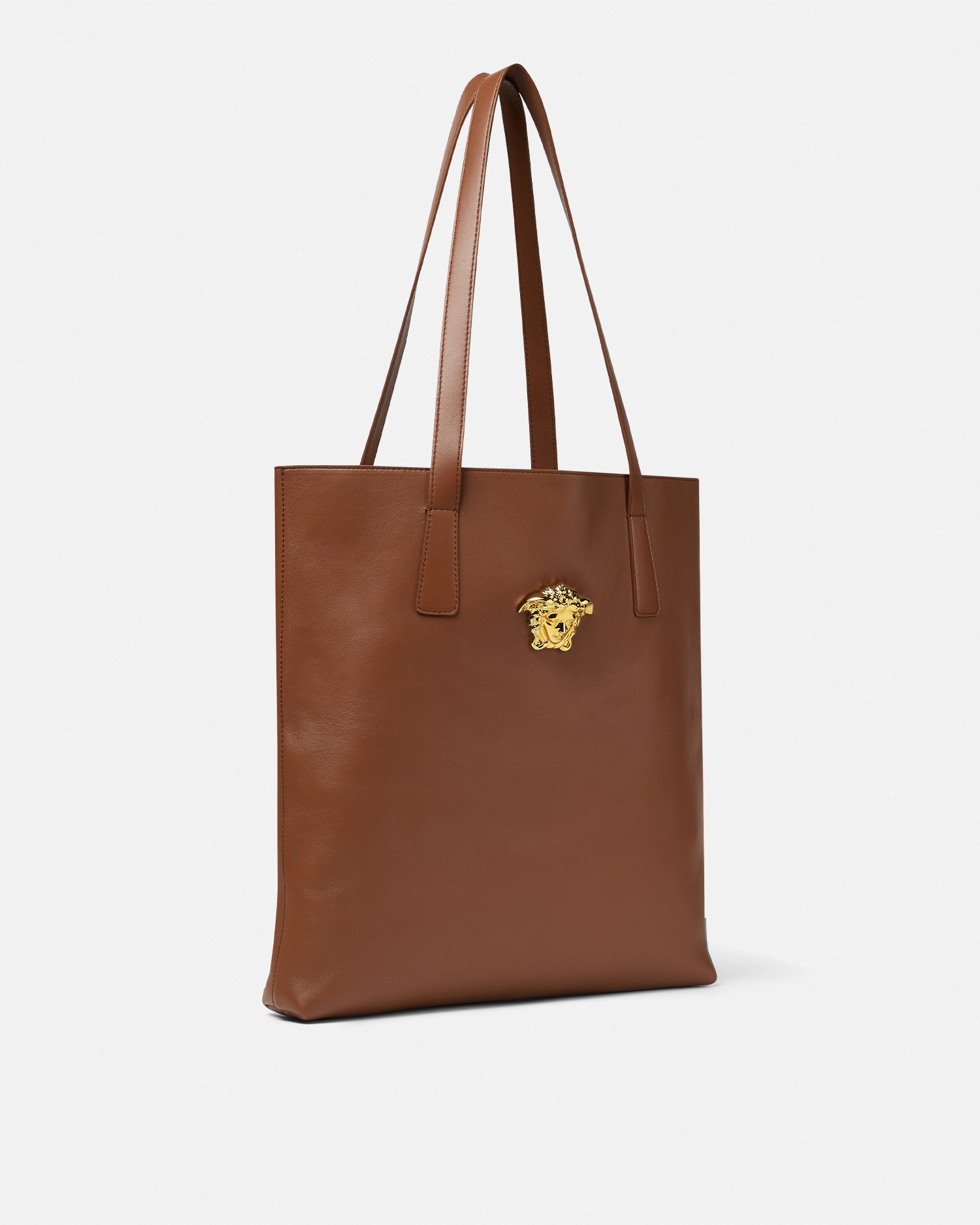 Versace La Medusa Tote Bag In Brown