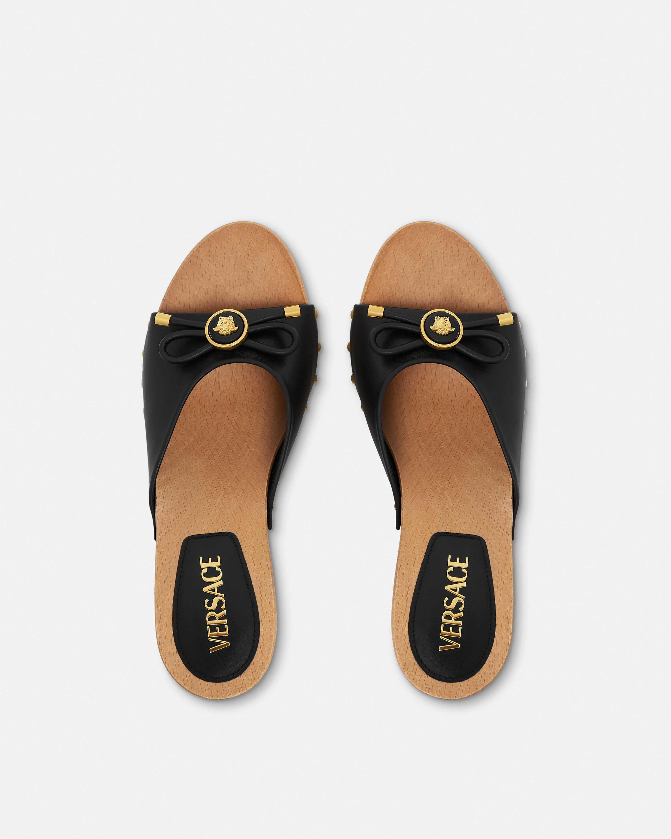 Opera Bow Leather Clogs 110 mm