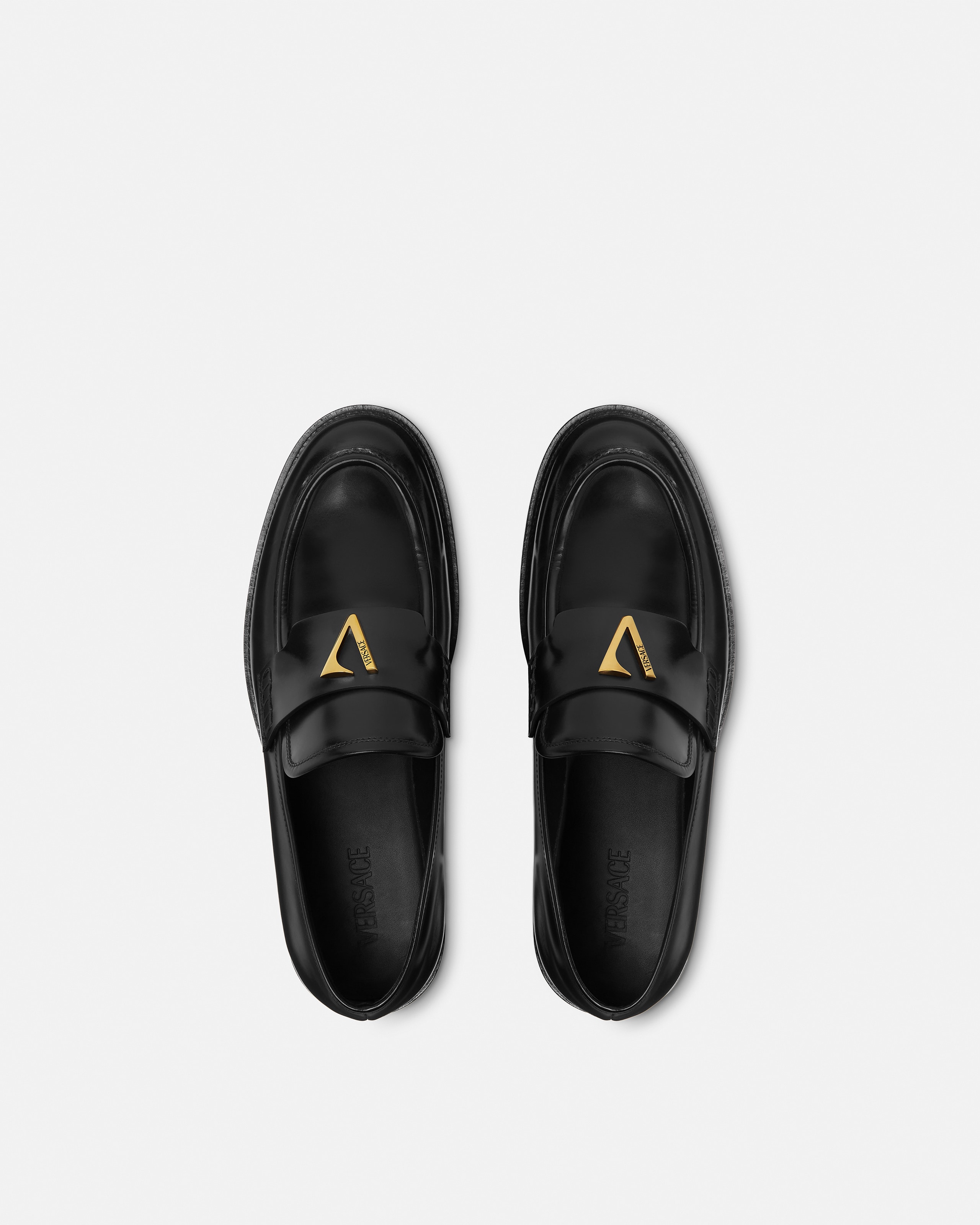 V Leather Loafers