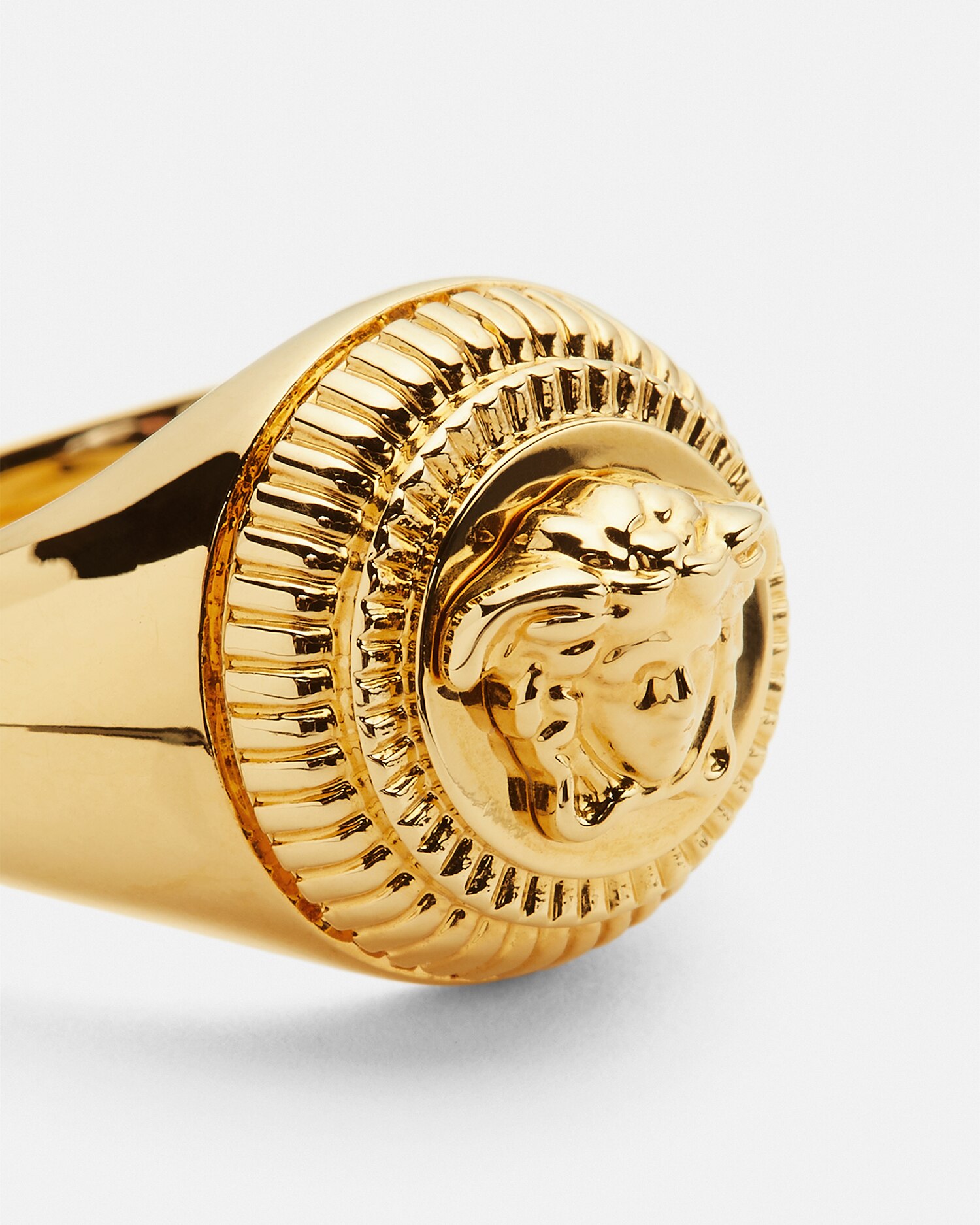 Shop Versace Accessori Medusa Biggie Ring In Gold