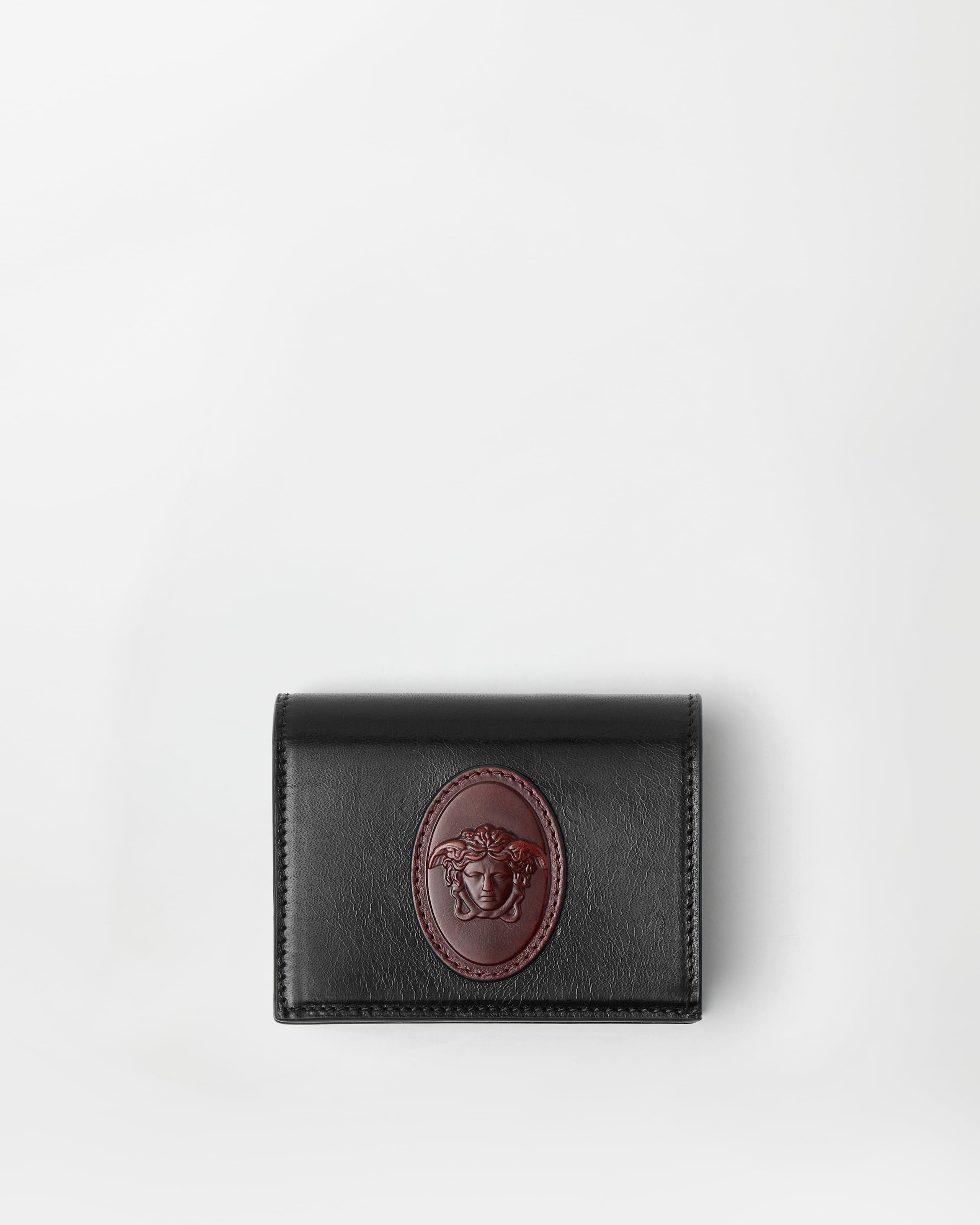 Versace Roomy Portefeuille En Cuir In Black