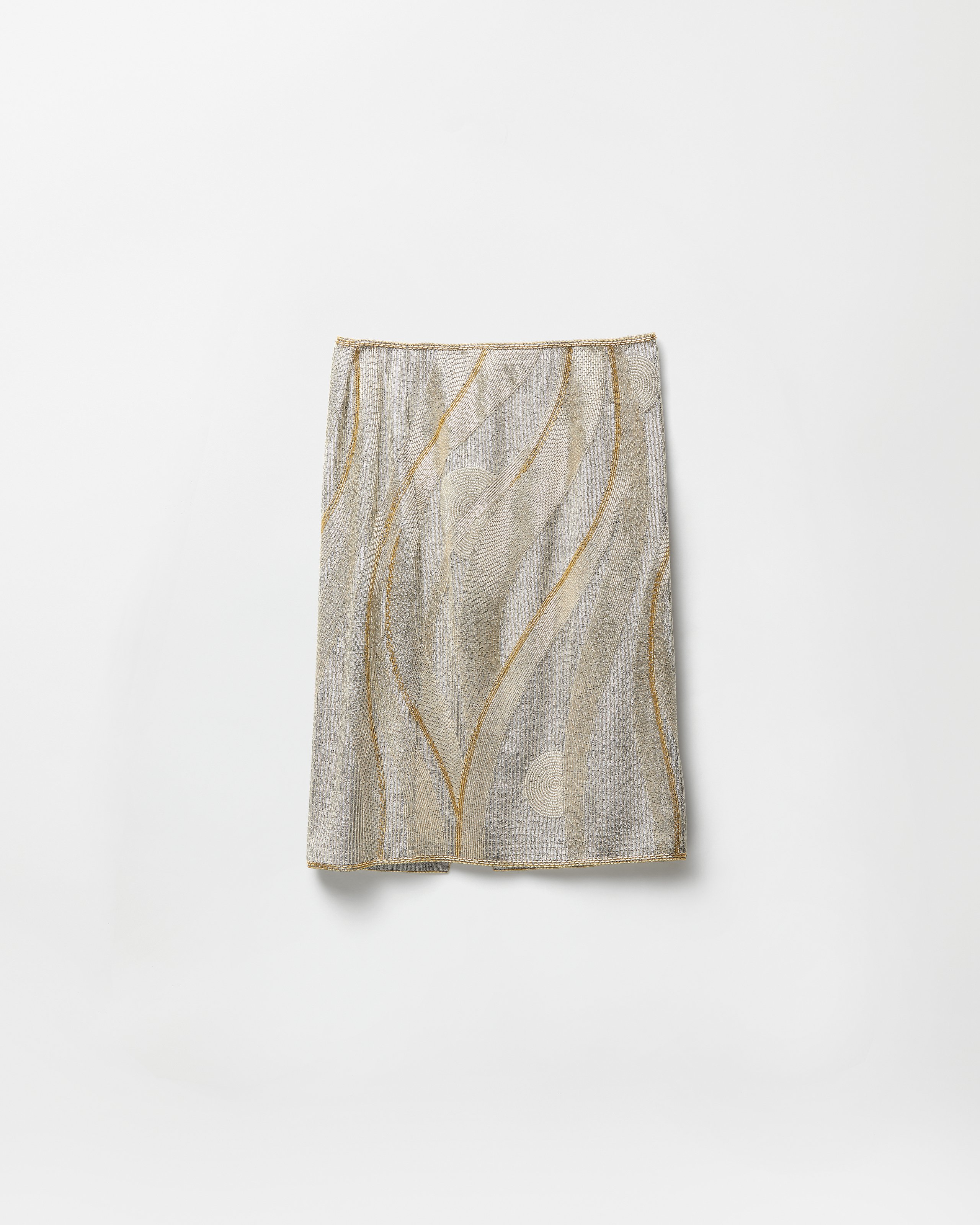 Versace Embroidered Crêpe De Chine Midi Skirt In Multi