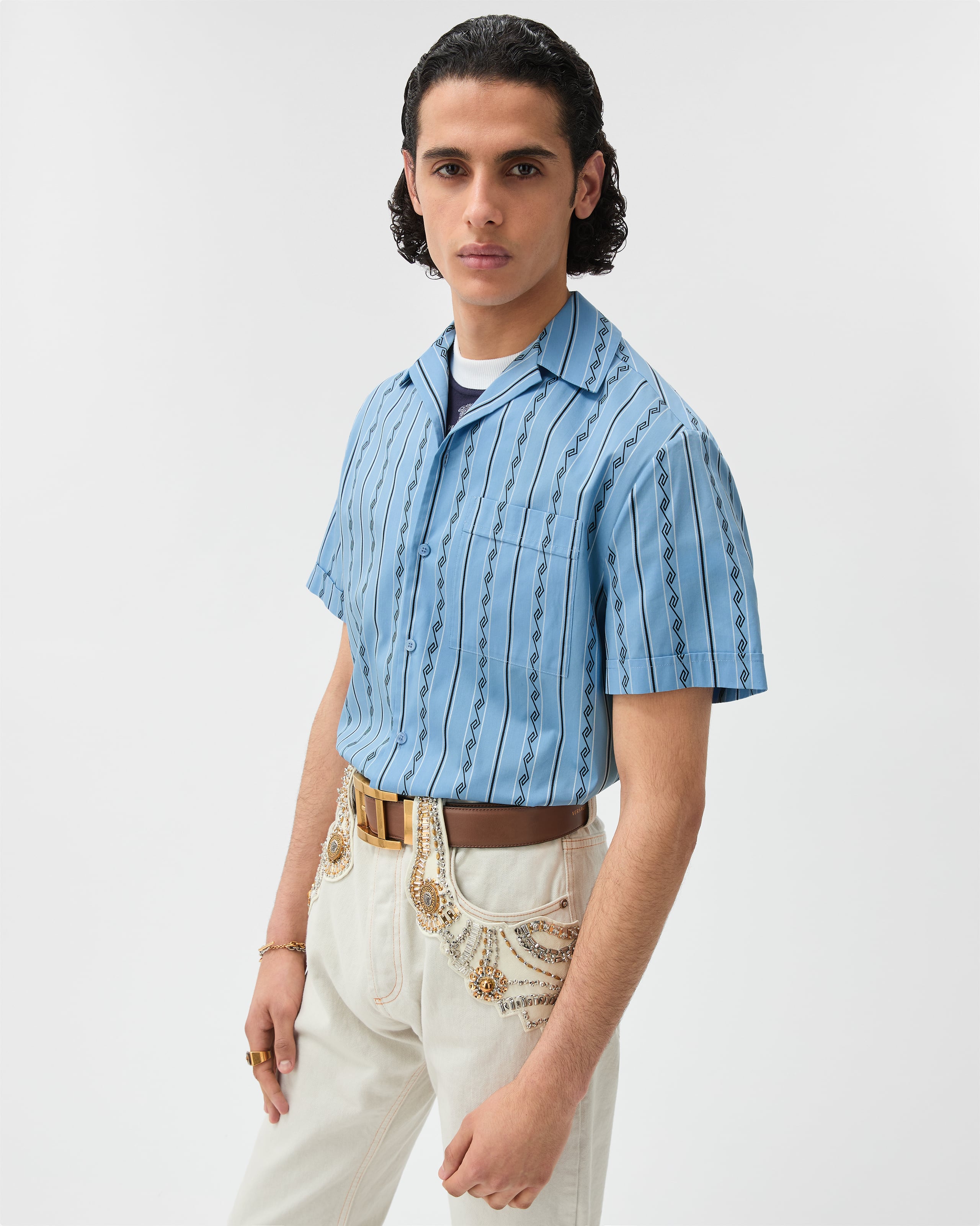 RUMCHE ラム シェ 22SS Original Print Shirt シャツ R22S10610-80 ブルー系 F RUMCHE ラム シェ 22SS Original Print Shirt シャツ R22S10610-80