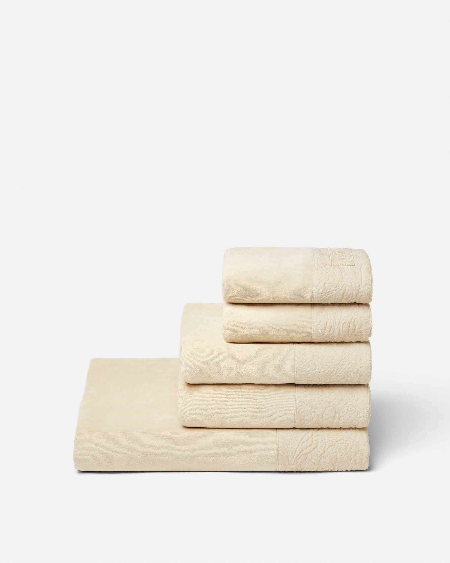 Versace Ensemble De 5 Serviettes Barocco In Beige