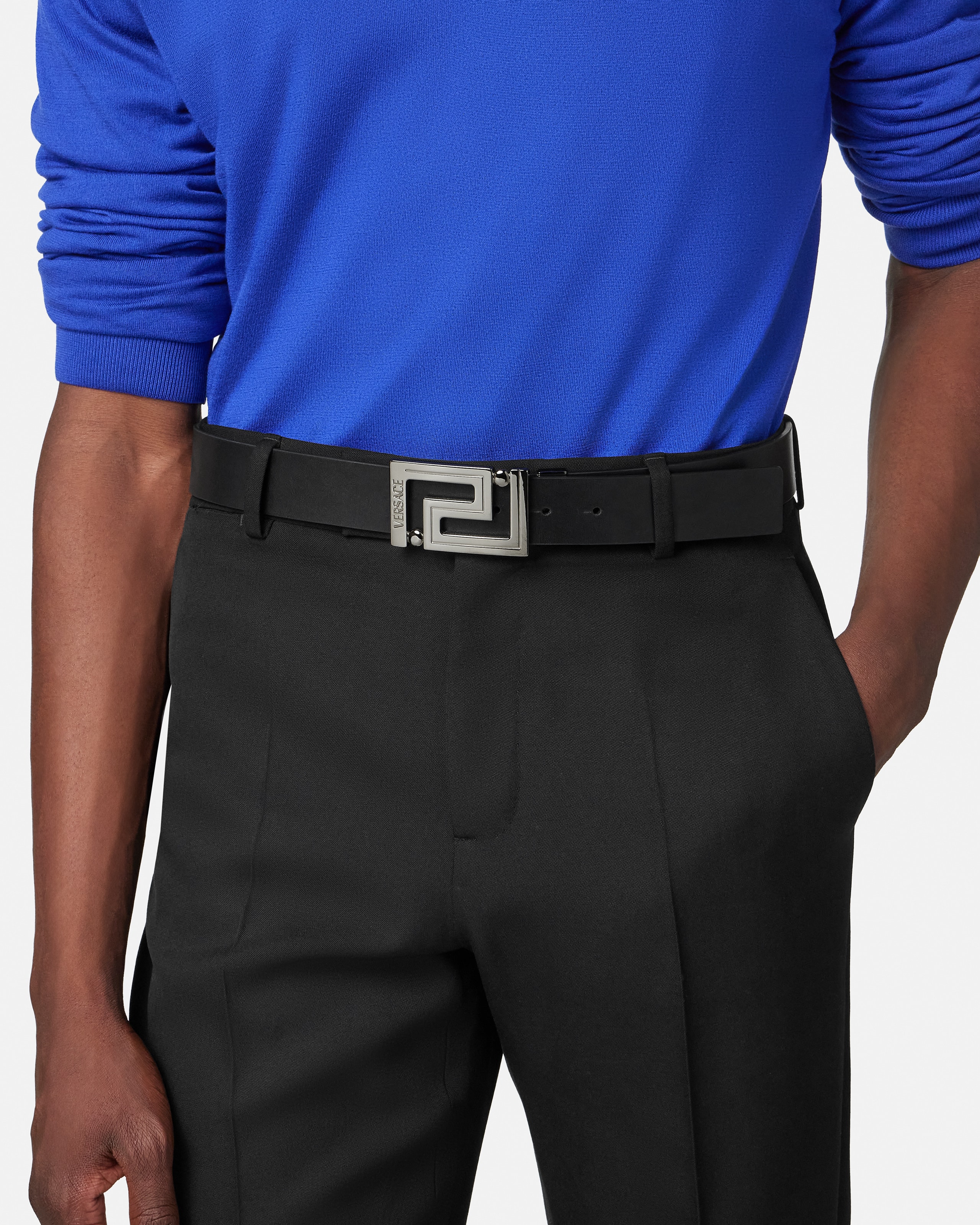 Greca Leather Reversible Belt 3.5 cm