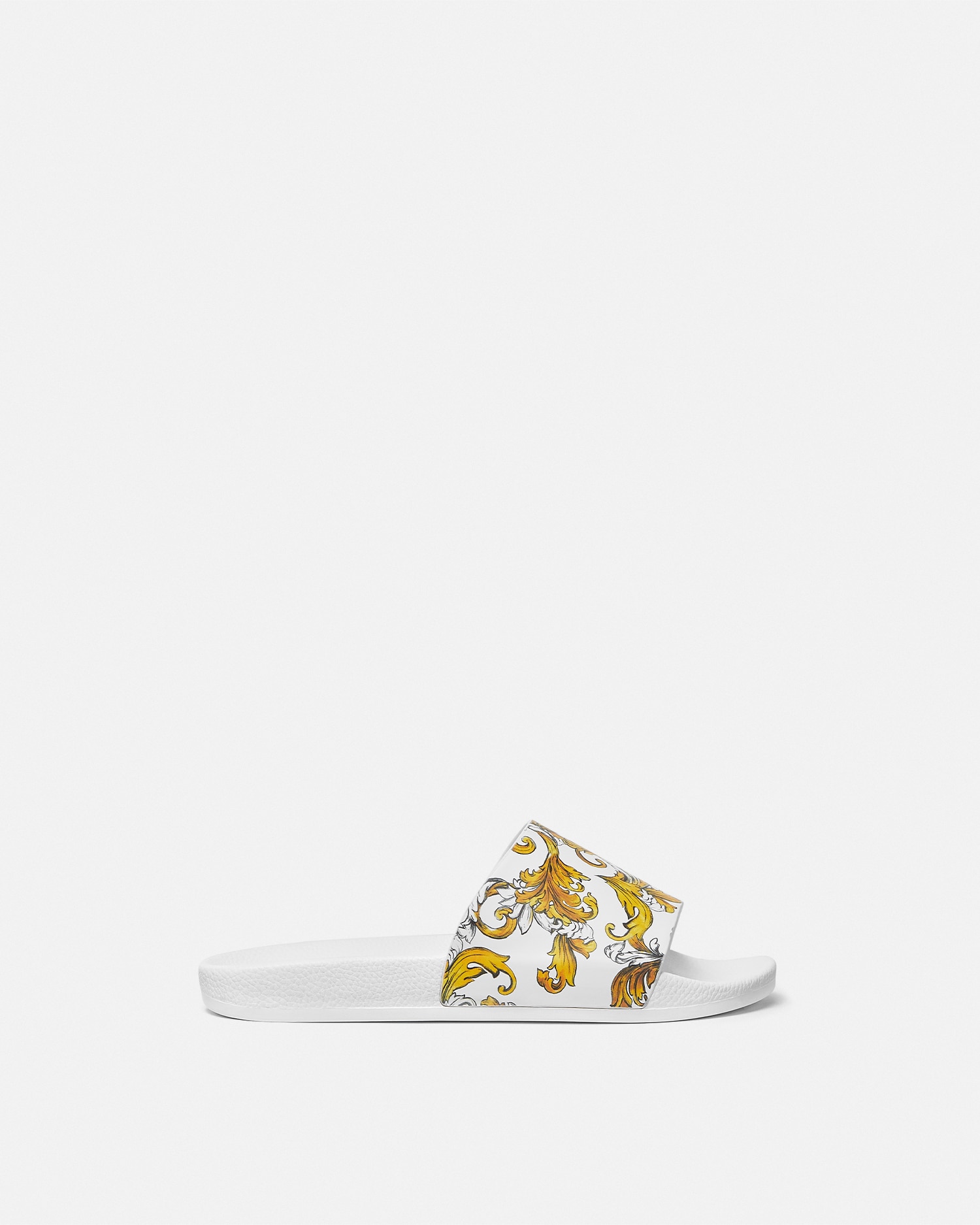 Versace Jeans Couture Logo Slide Sandals B&W Men’s EU 43/10 Logo Slides White,Print | VERSACE US main image 2