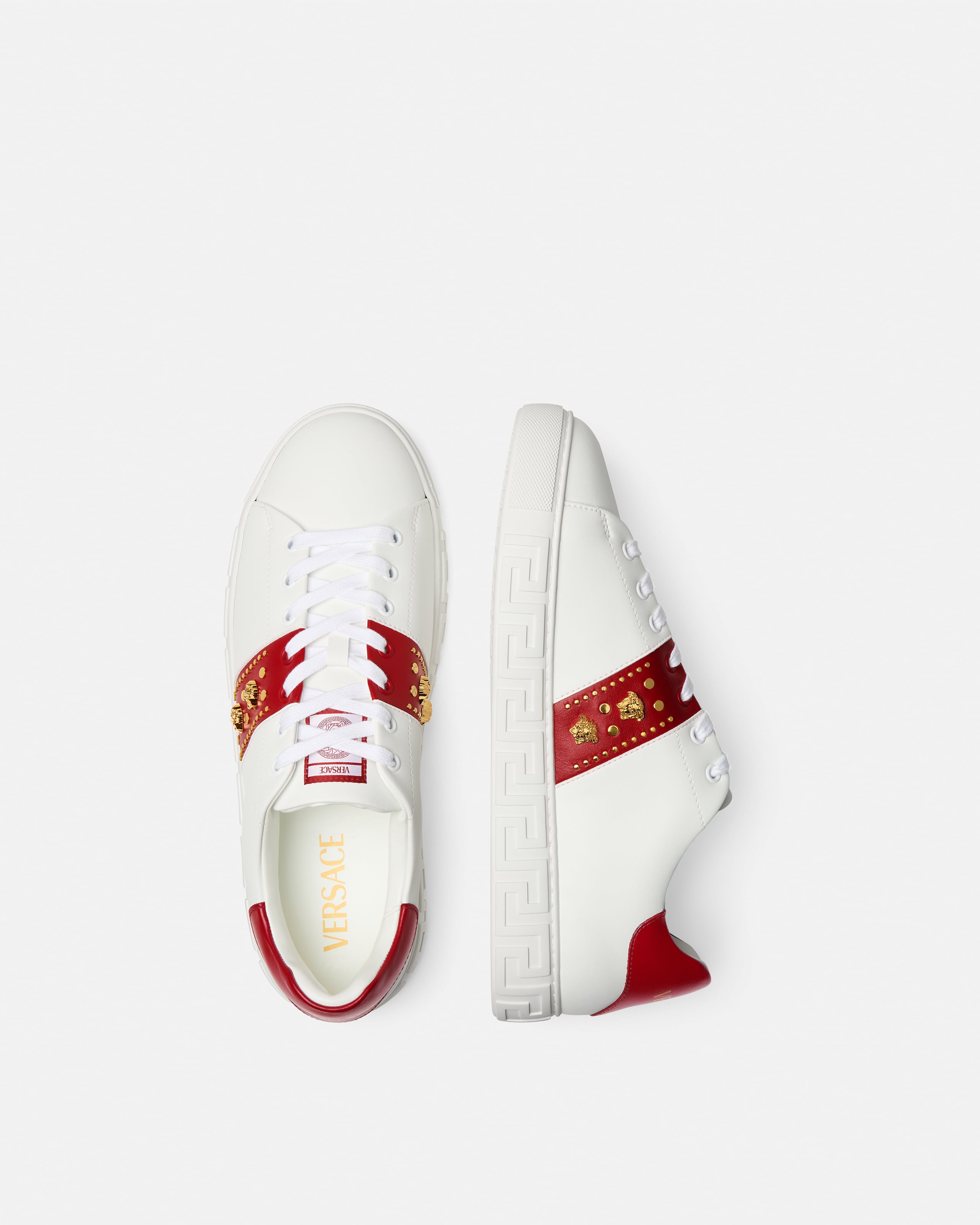 Versace Men\'s Greca Sneakers Red/Gray 11 US (44 Euro) IT 1021490 NIB 90_1014460-  main image 2