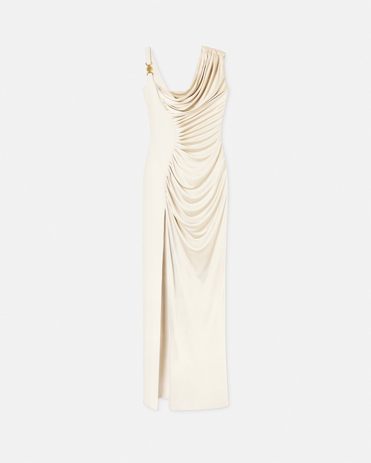 Versace Medusa '95 Draped Gown In White