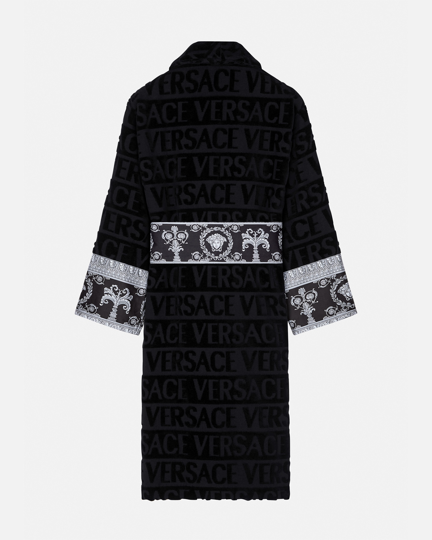 I ♡ Baroque Bathrobe Blue | VERSACE US