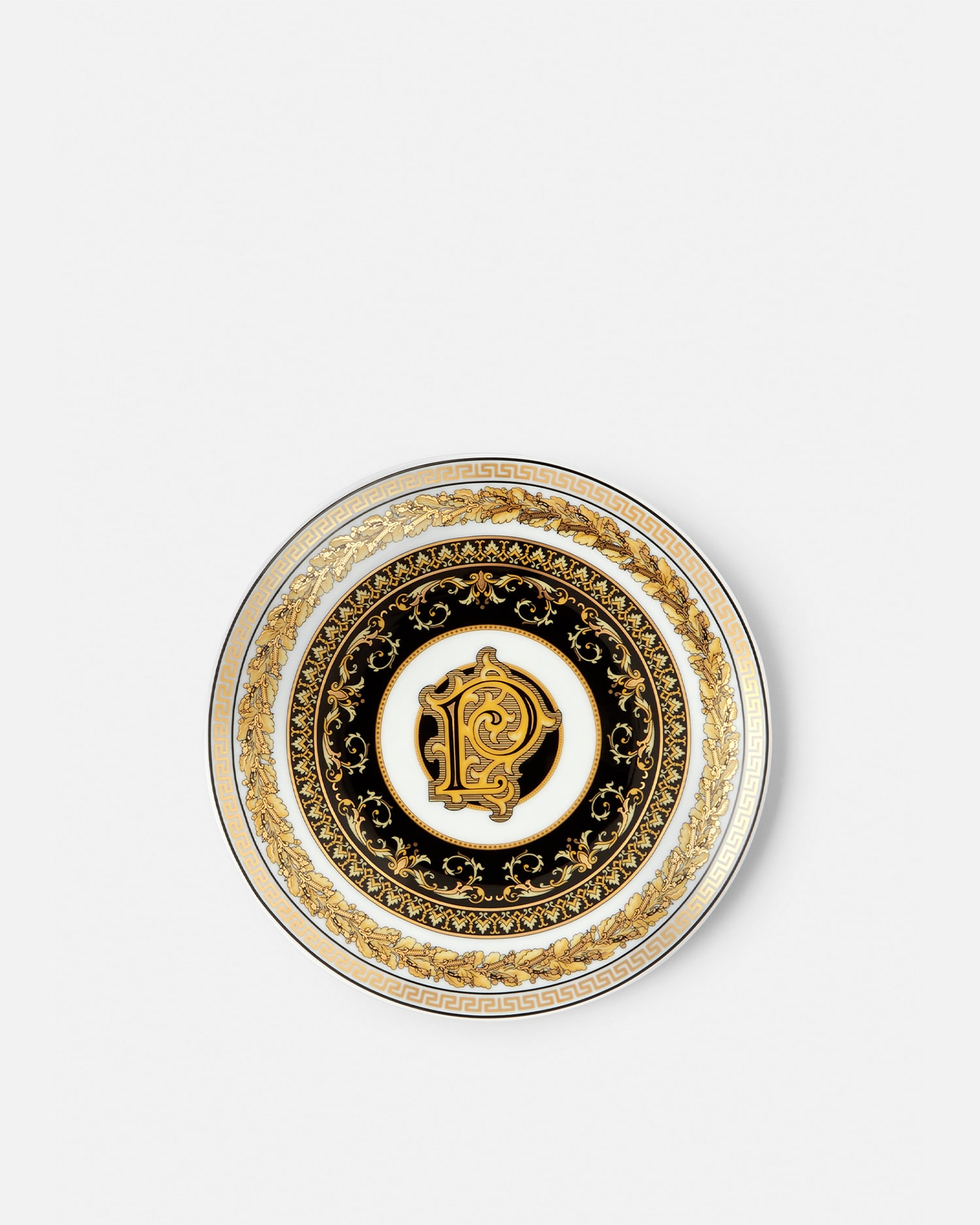 Versace Porcellane E Cristalli Virtus Alphabet P Plate 17 Cm In Gold