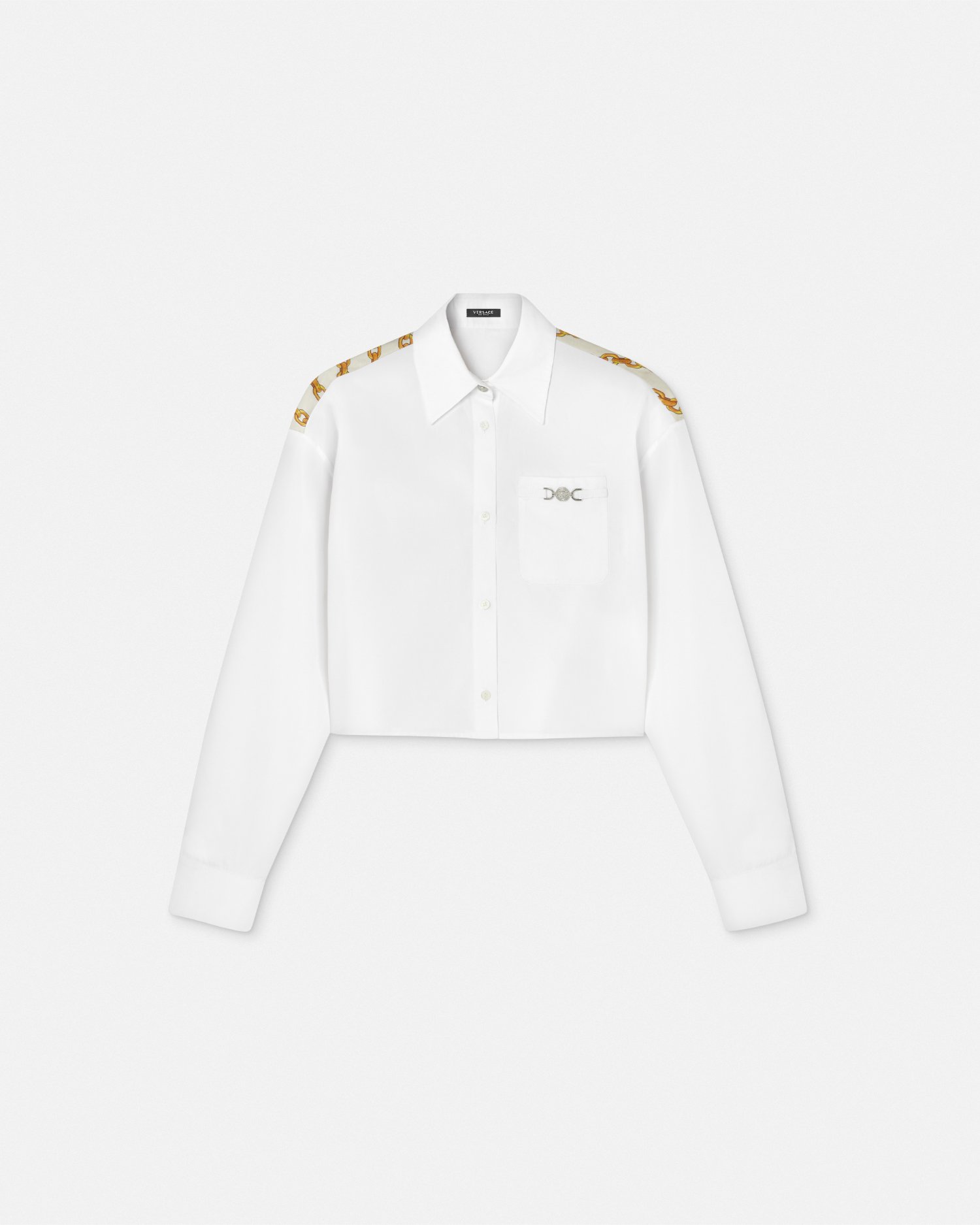 Versace Wild Barocco Cropped Shirt In White