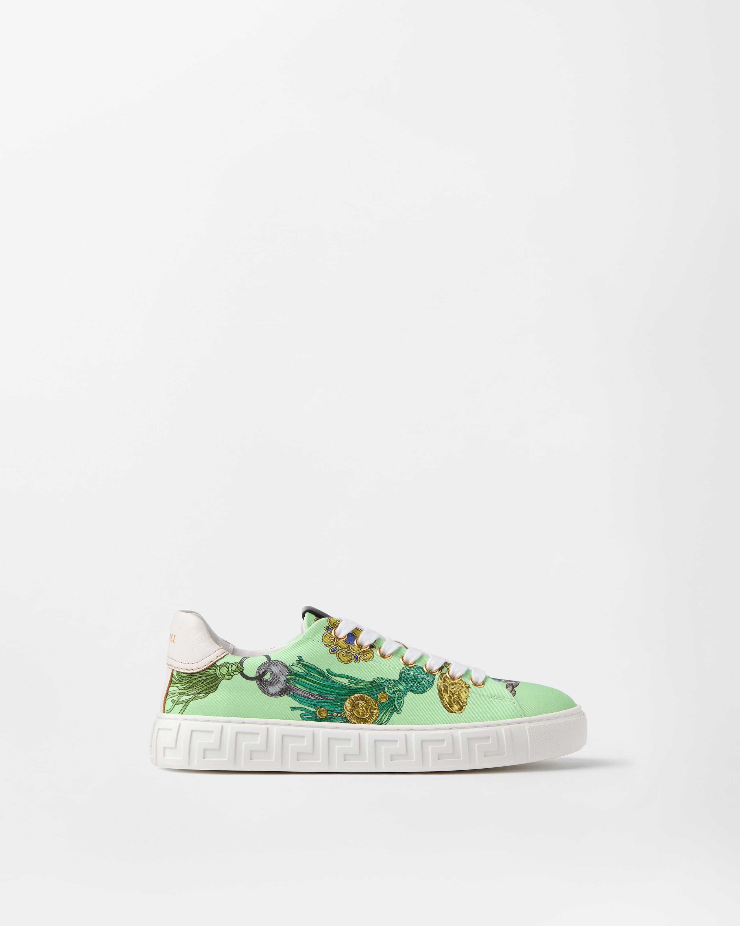 VERSACE GRECA PRINTED CANVAS SNEAKERS