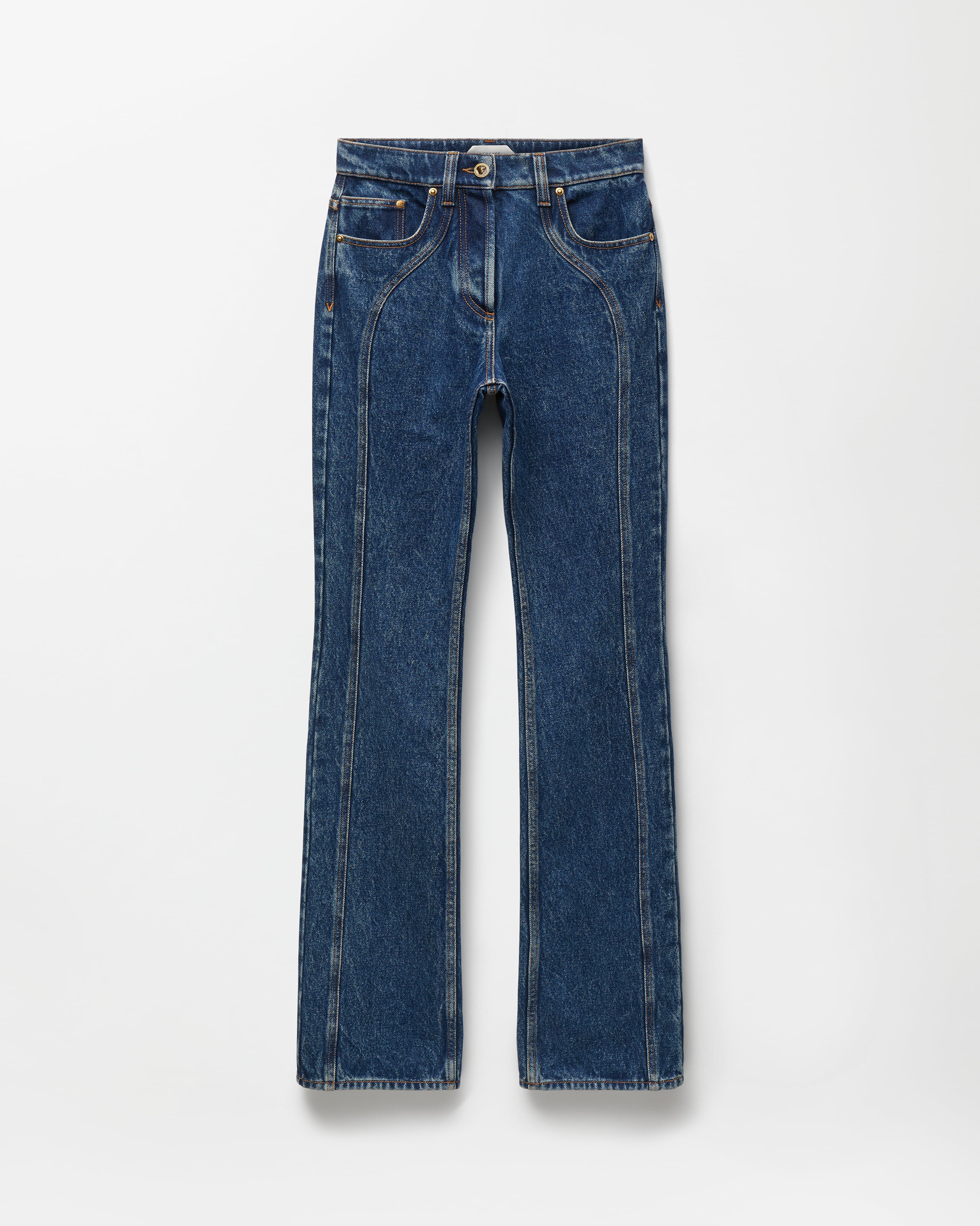 Versace Jean Droit À Taille Haute In Blue