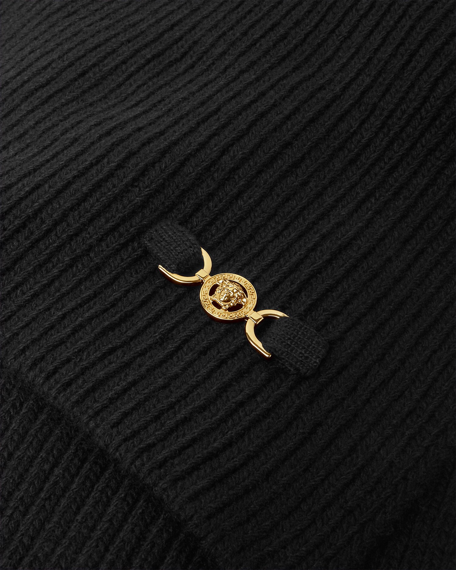 Versace Écharpe En Maille Côtelée Medusa '95 In Black