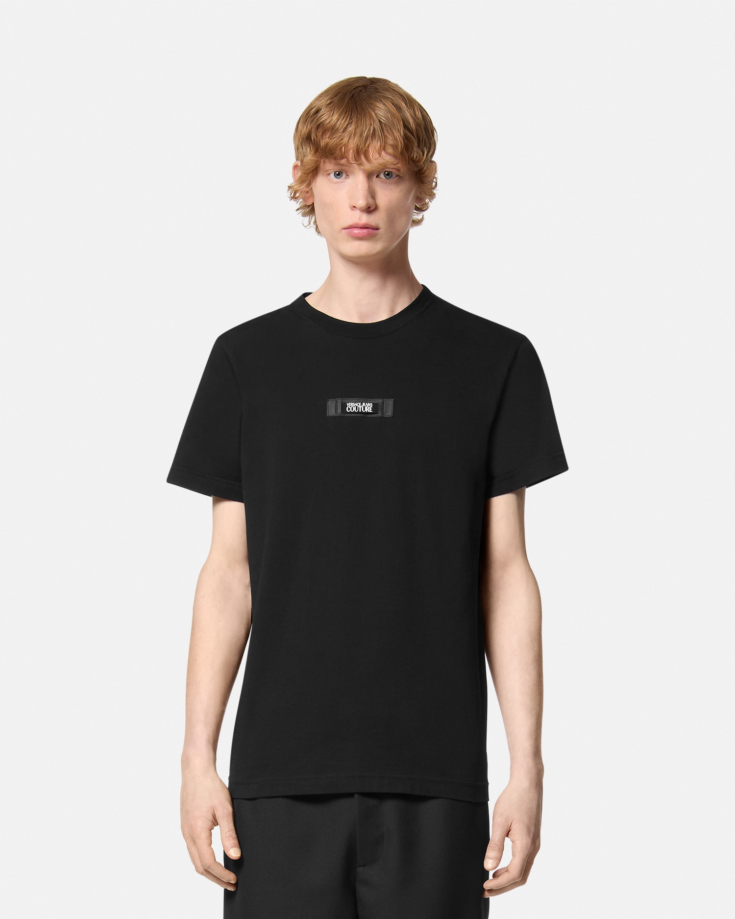 Tシャツ・カットソー VERSACE JEANS FW24 T-SHIRT WITH LOGO (77GAHE08 CJ00E003) 90_E77GAH6S3-