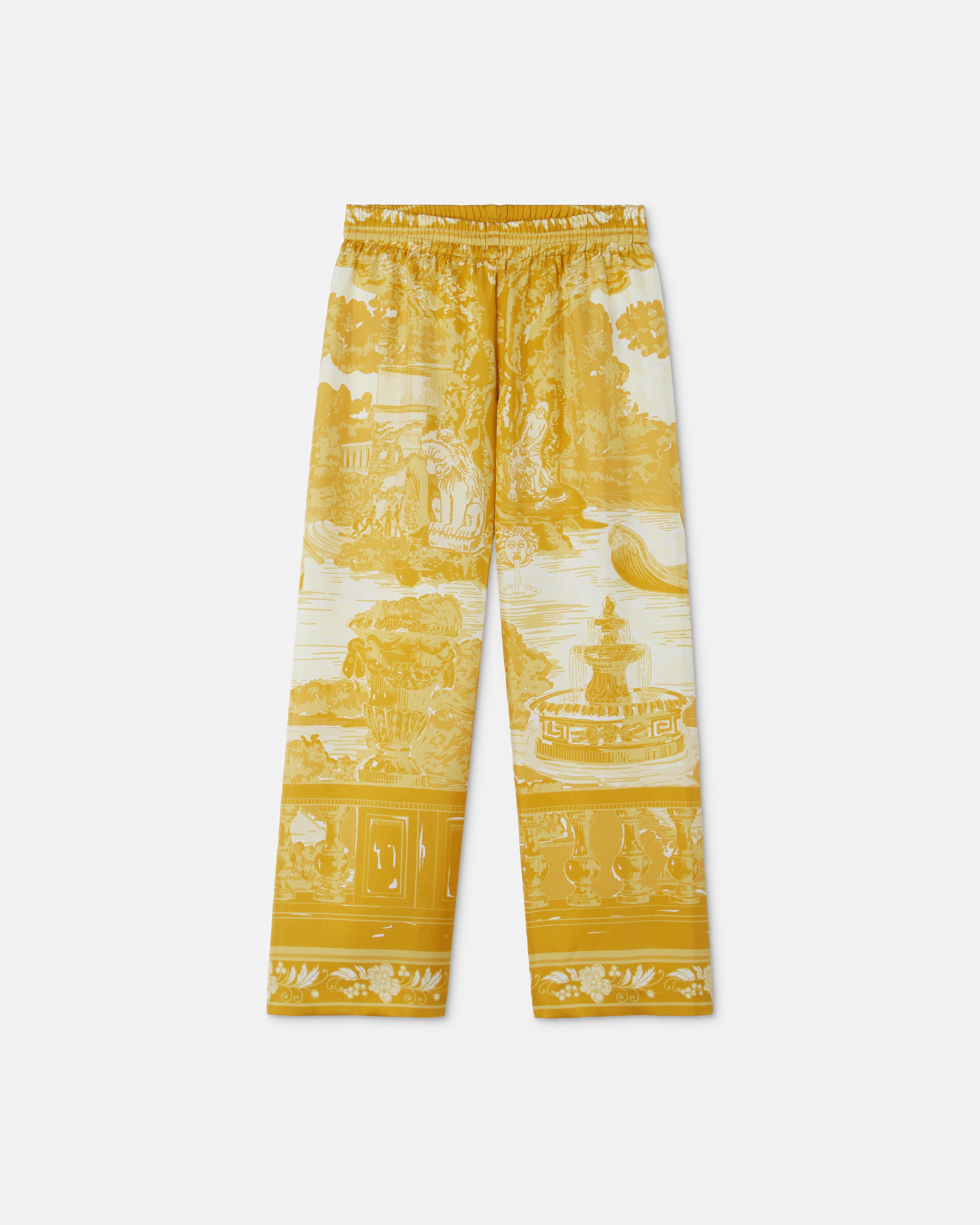 Versace Kids Printed Silk Twill Pajama-style Pants In Multi