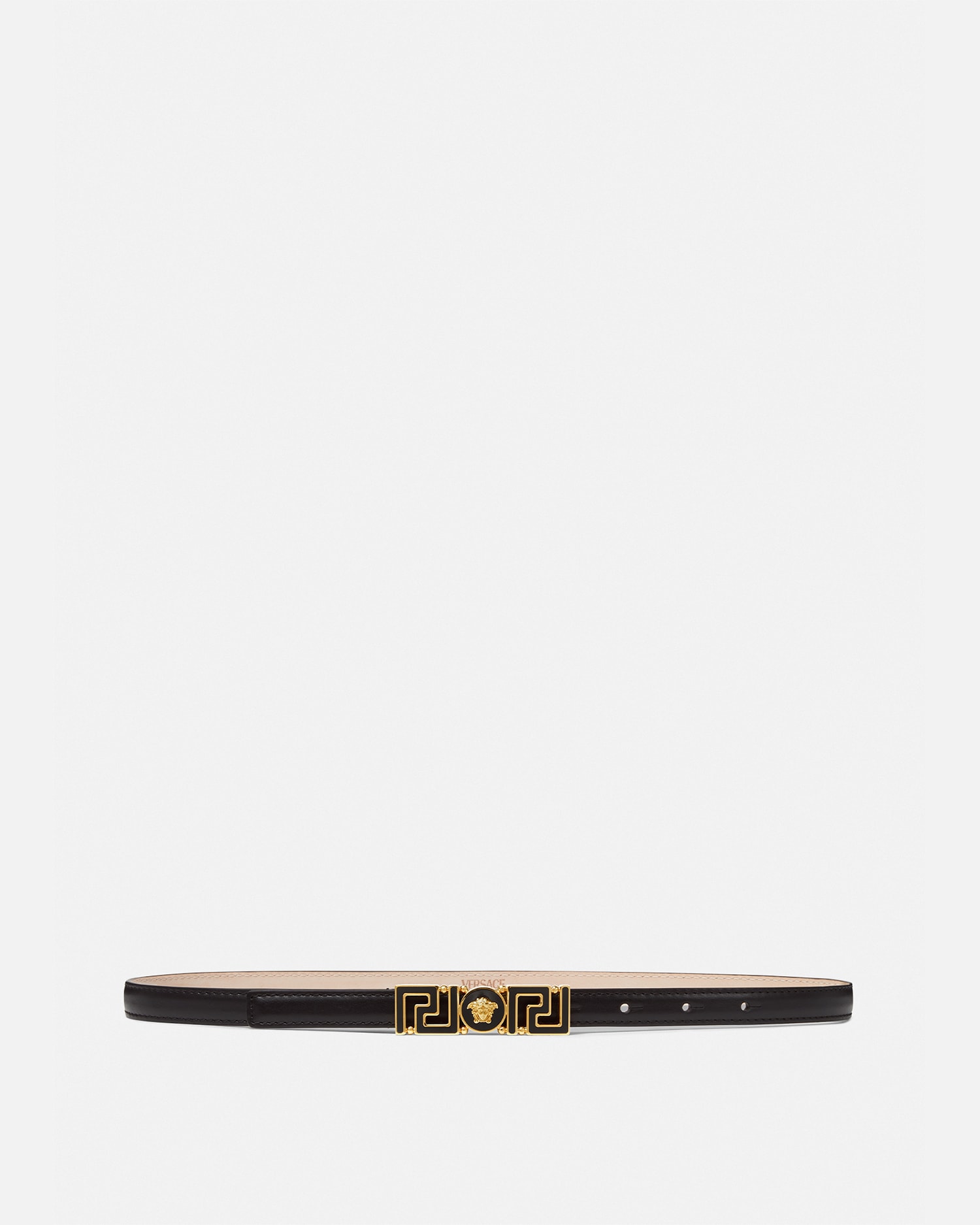 Greca Goddess Leather Belt 1.5 cm