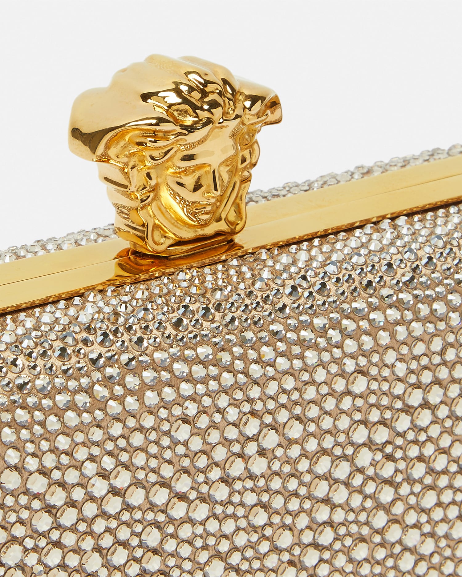 La Medusa Embellished Satin Clutch