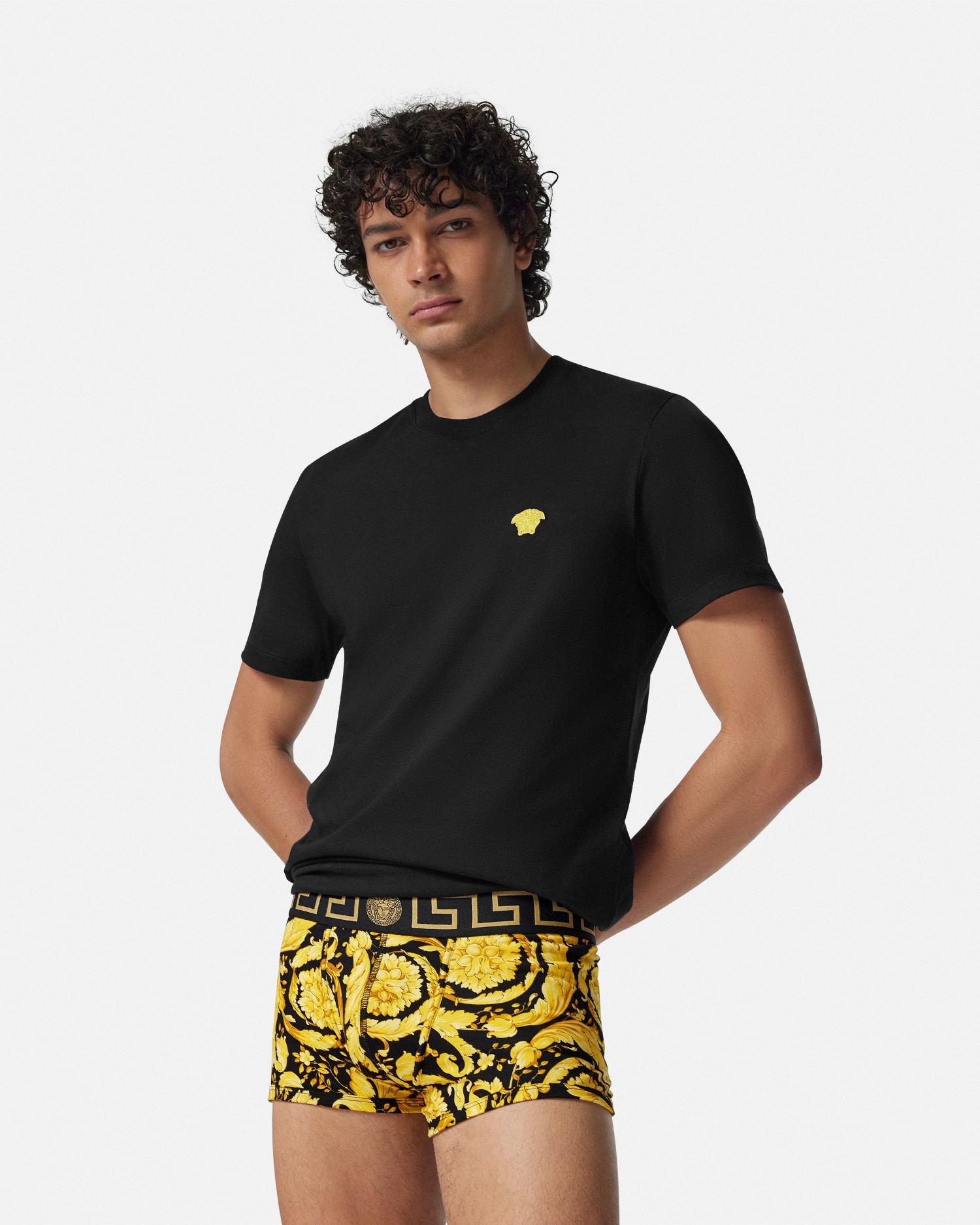 Versace Barocco Trunks In Black
