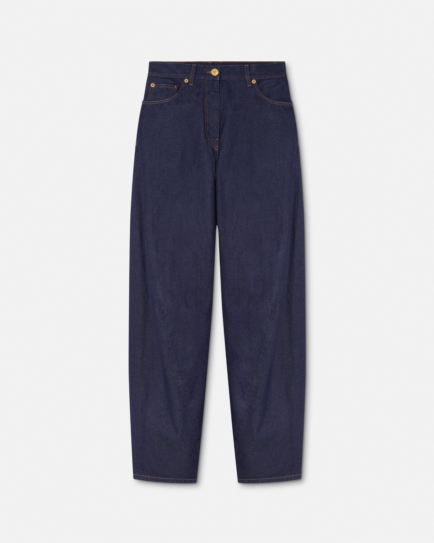Versace Twisted Baggy Jeans In Blue