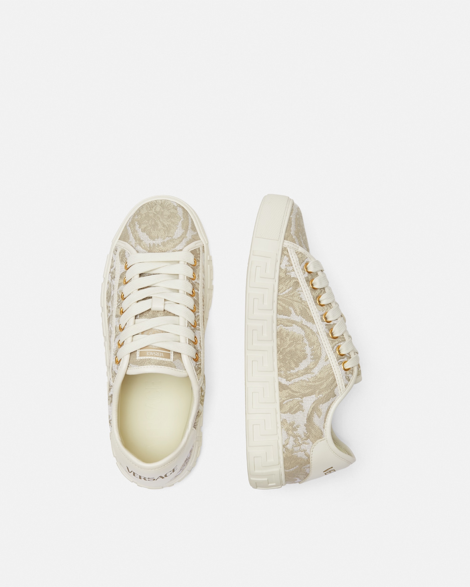 Greca Jacquard Canvas Sneakers