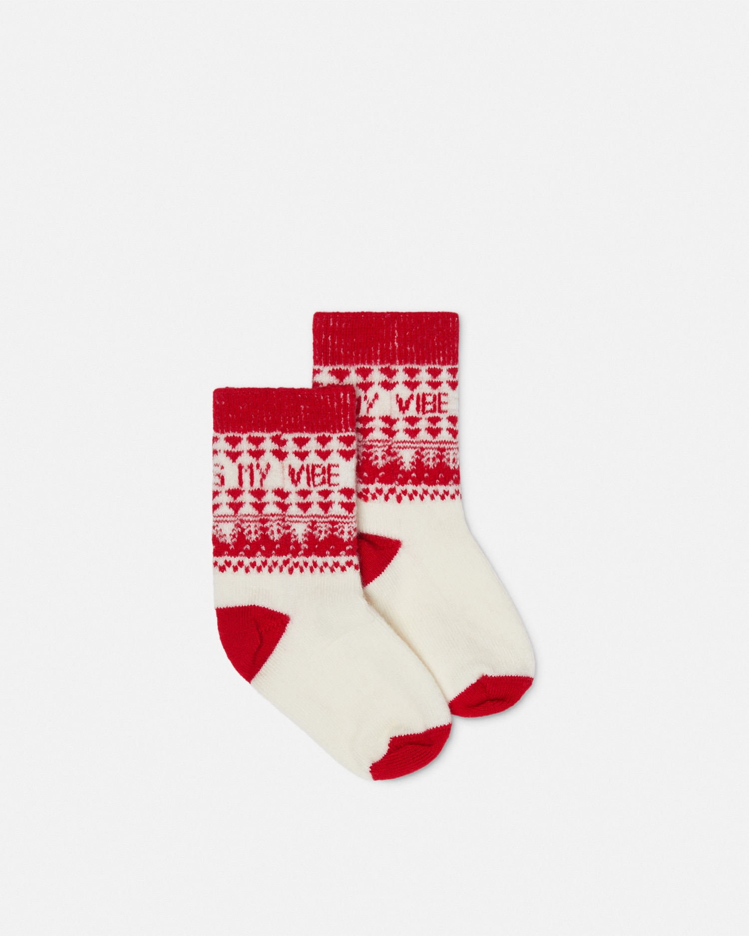 Versace Chaussettes Fair Isle Kids En Maille Jacquard In Blanc