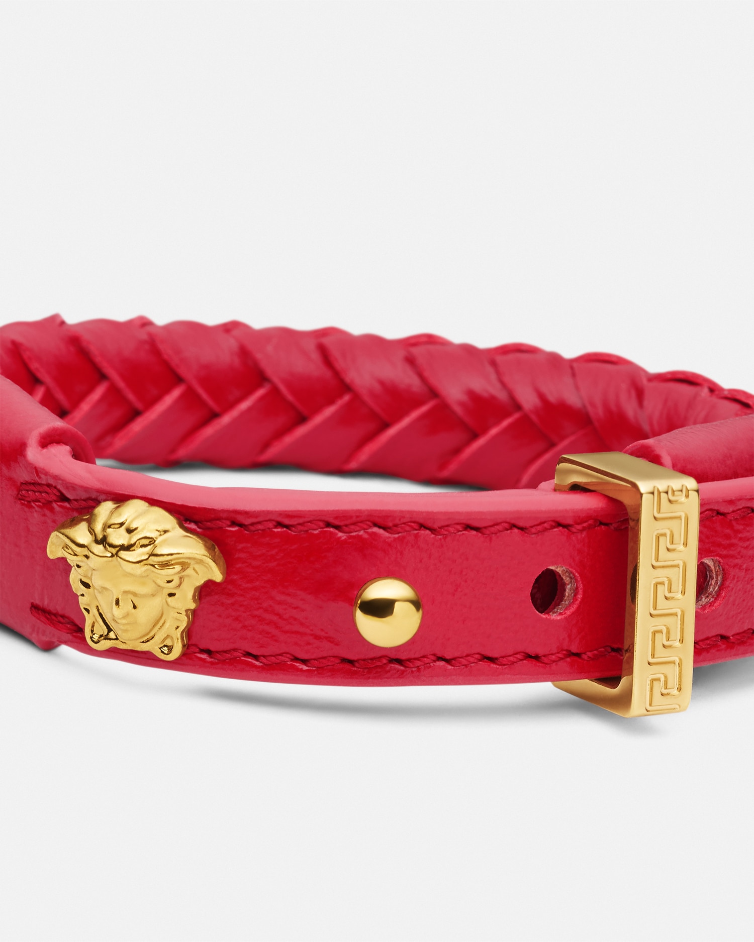 Versace Chinese New Year Leather Bracelet In Red