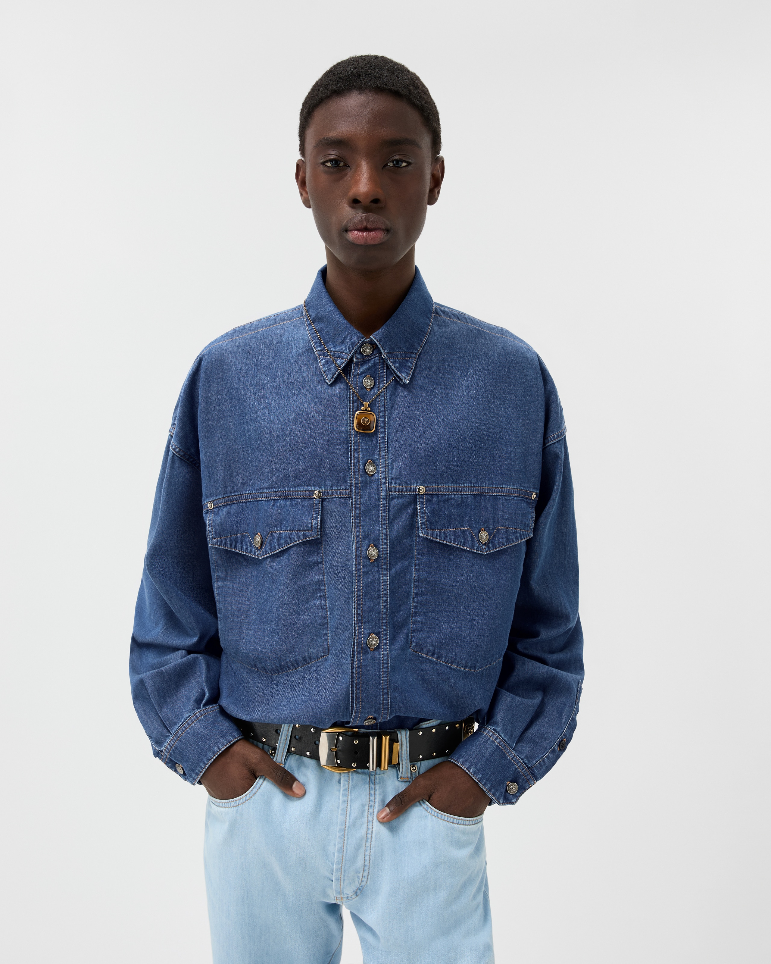 Versace Denim Shirts for Men | US Online Store