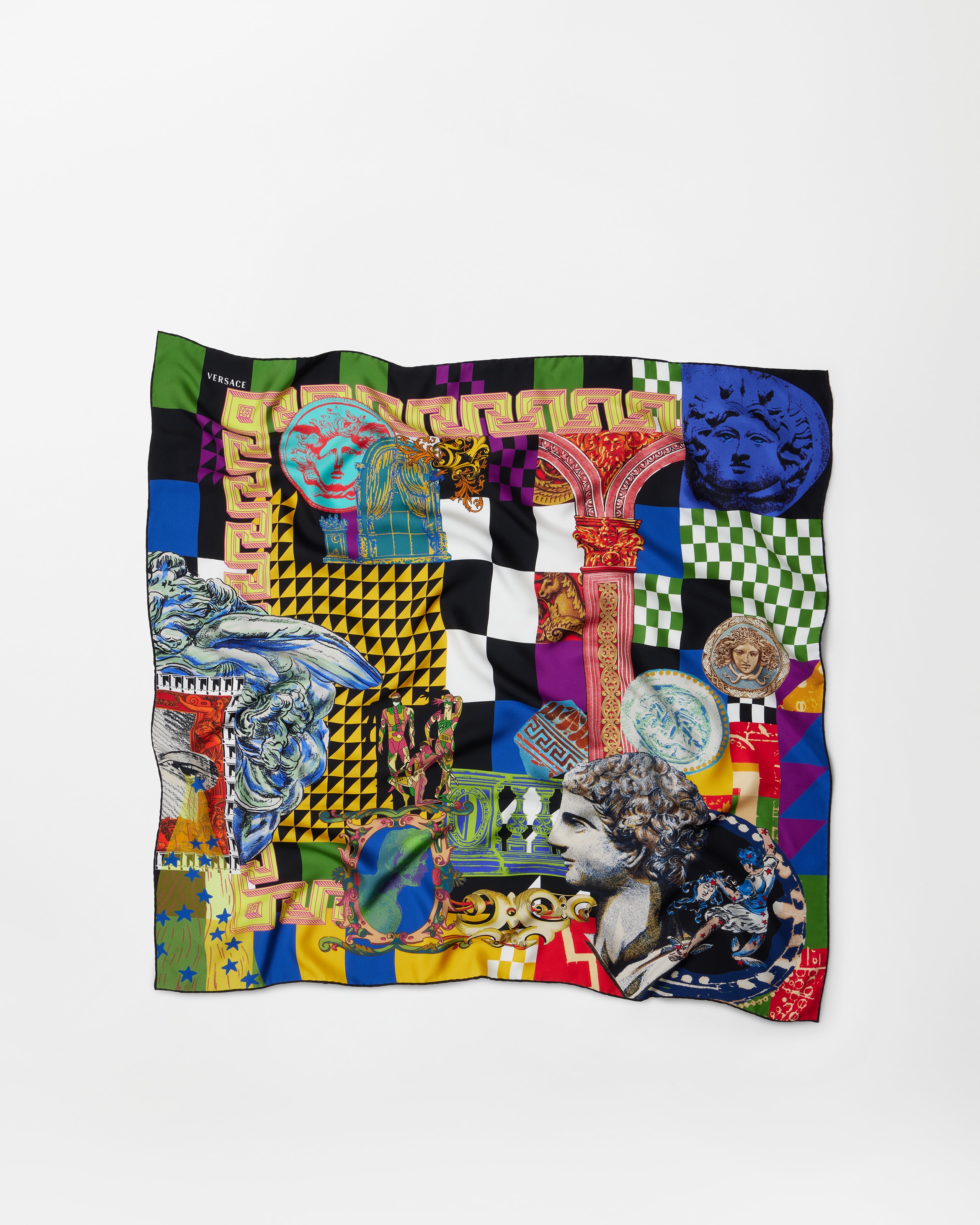 Versace Printed Silk Twill Scarf 90 Cm