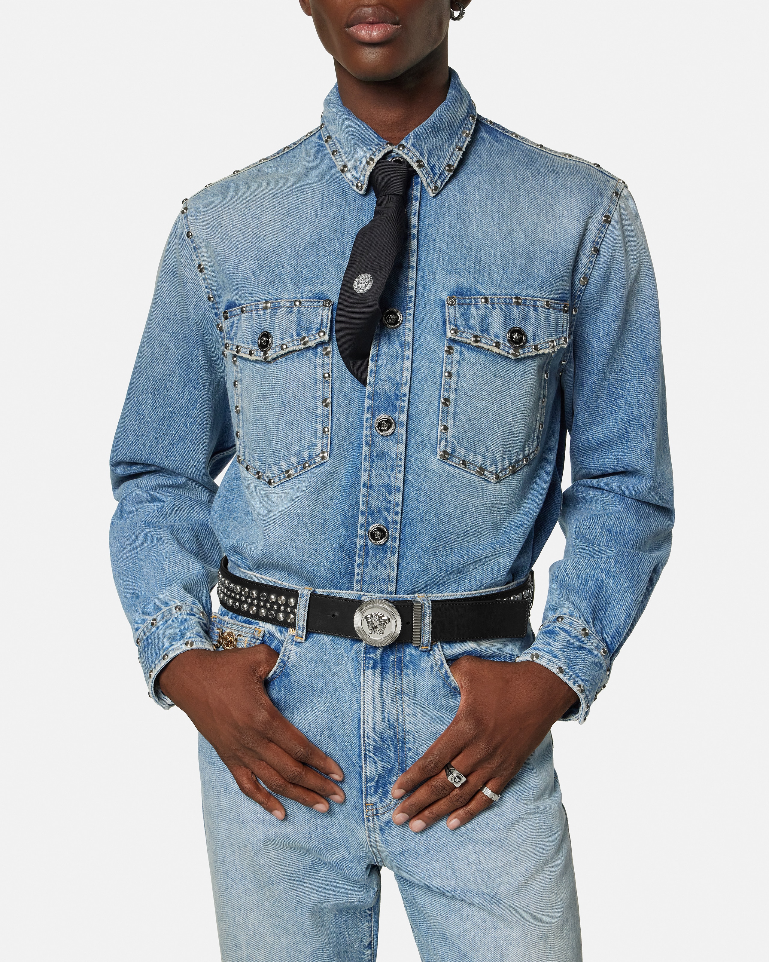 Medusa Biggie Embellished Belt 1.6"